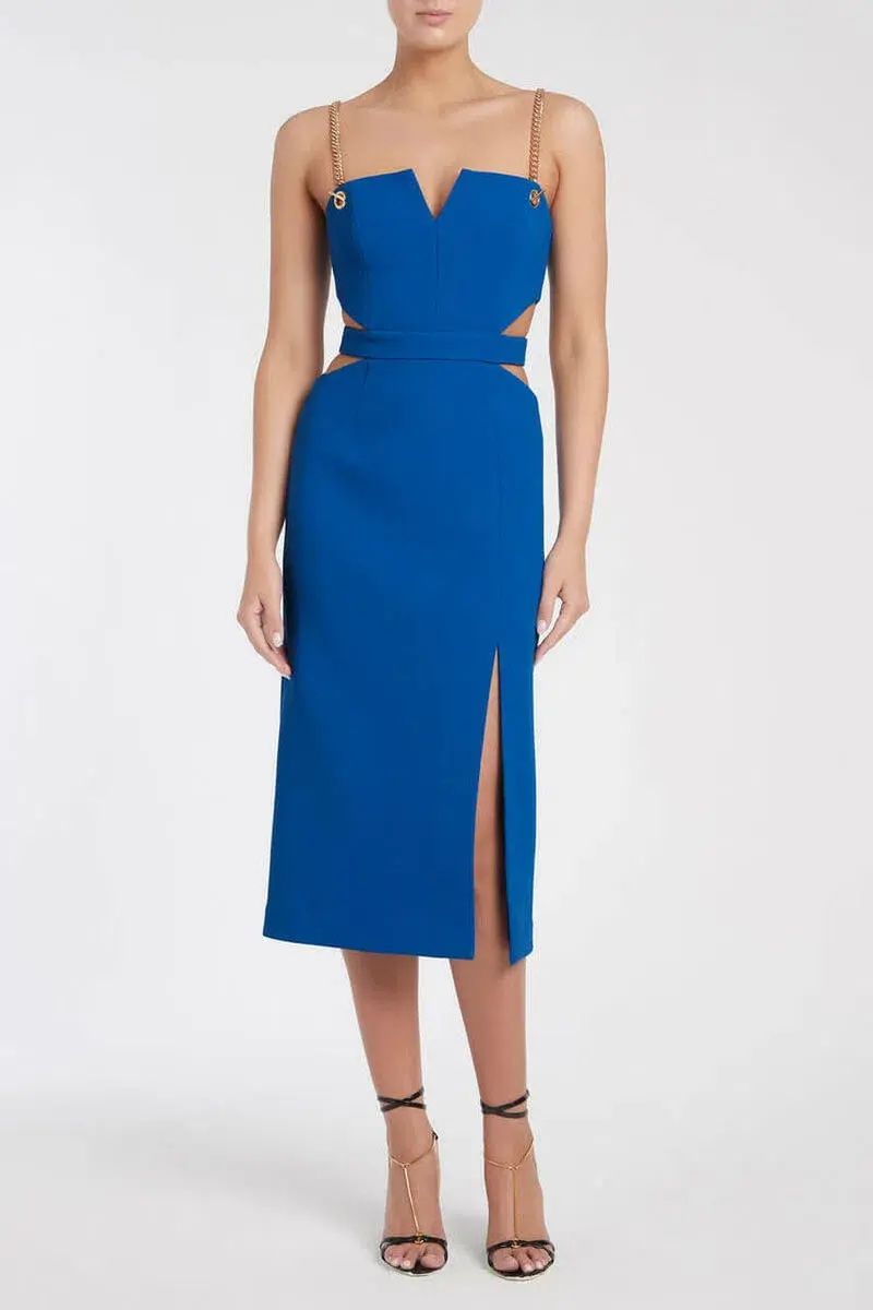 Rebecca Vallance Iman Cut Out Dress Blue Size 8 - Image 1