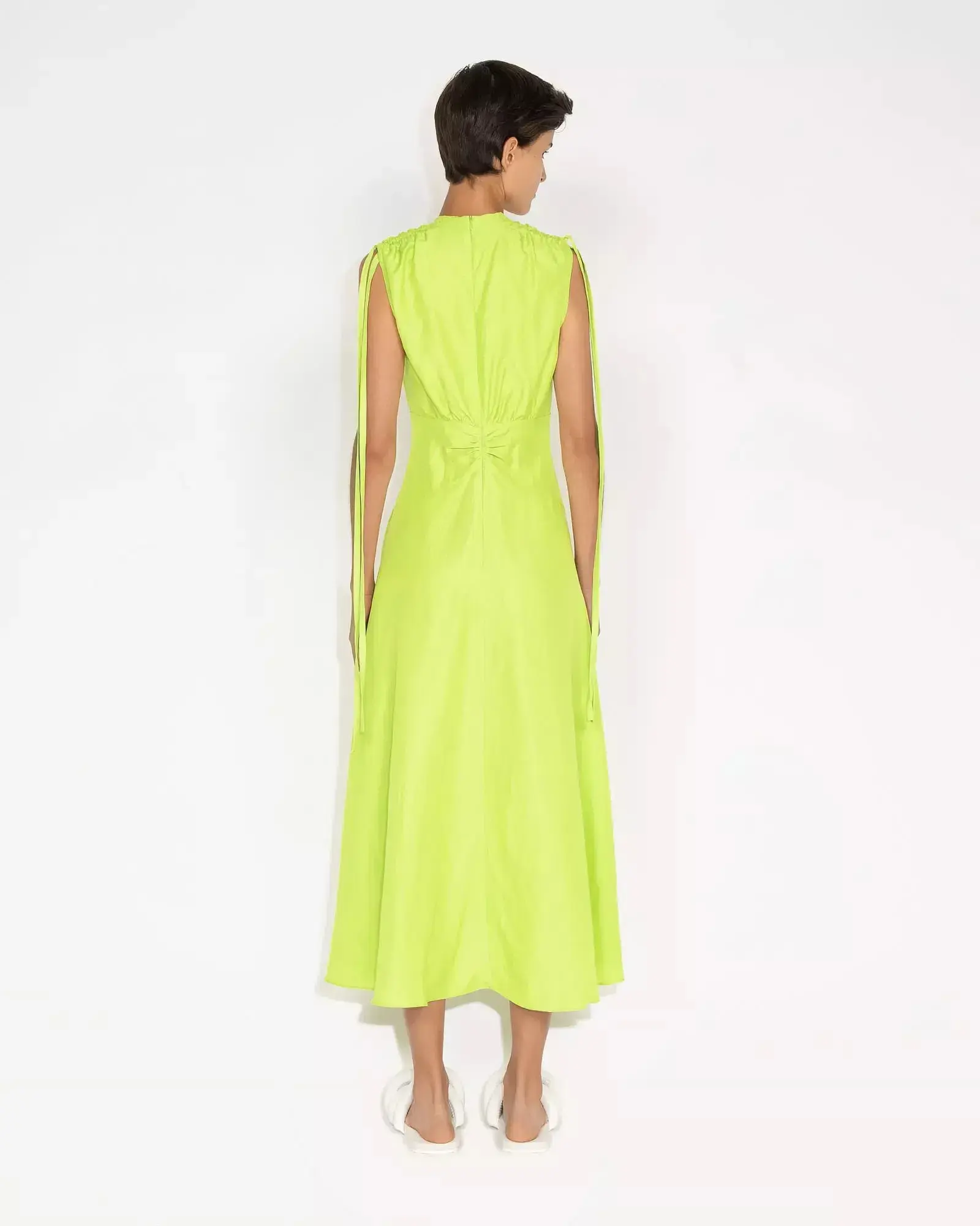 Cue Ultralime Keyhole Midi Dress Green Size 8 - Image 2