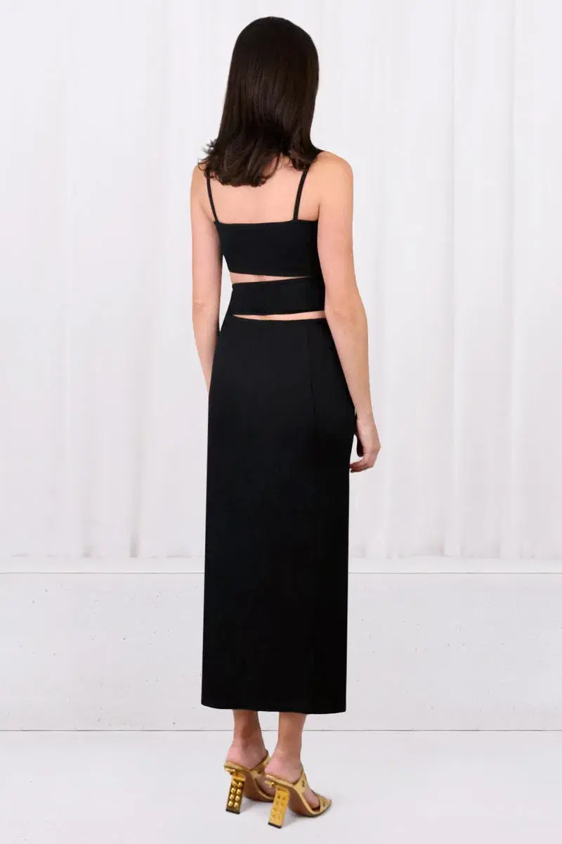 Christopher Esber Ruched Quartz Abacus Crop Top Black Size 10 - Image 2