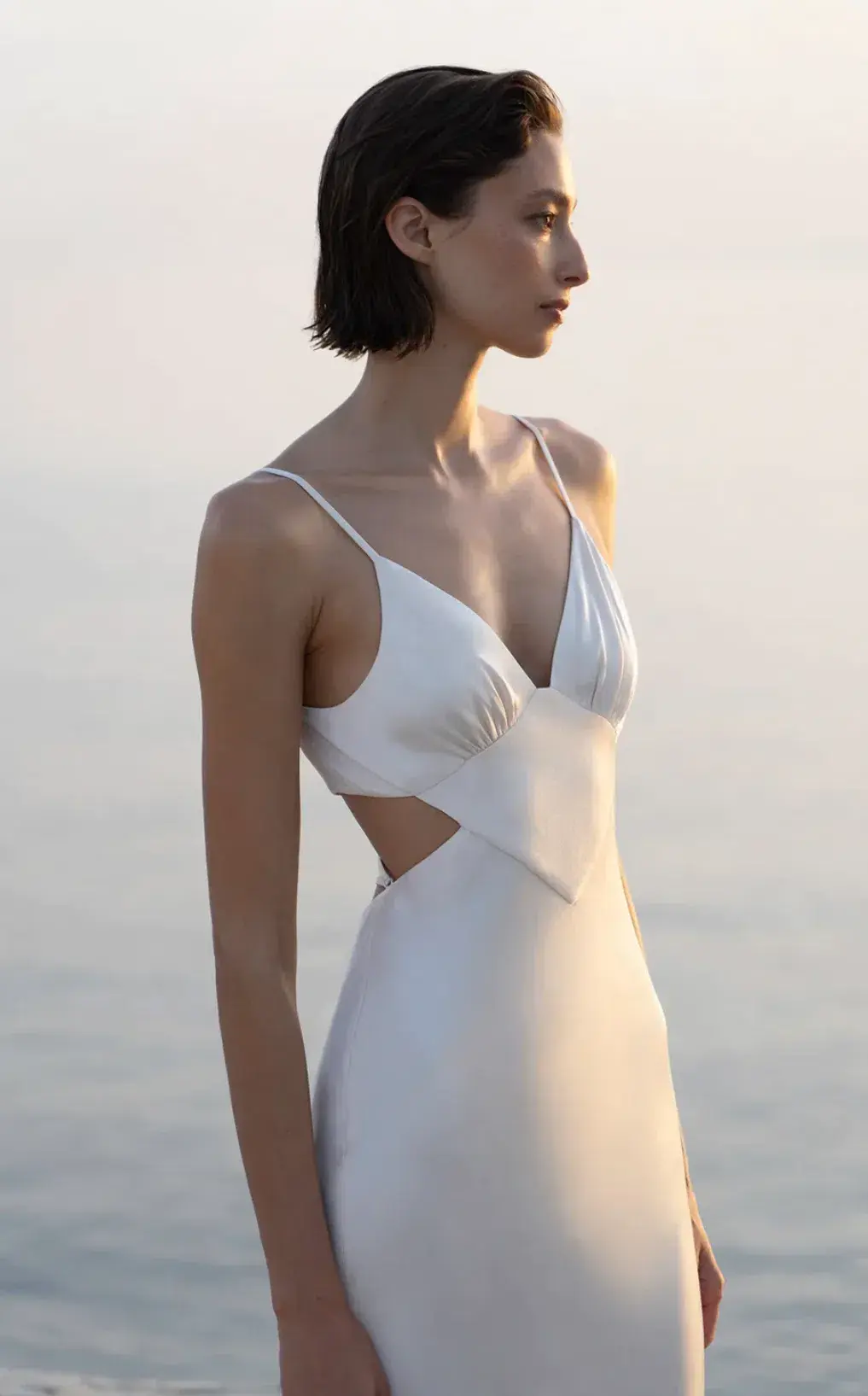 Shona Joy La Lune Backless Midi Dress Cream Size 10 for rent on The Volte - main image