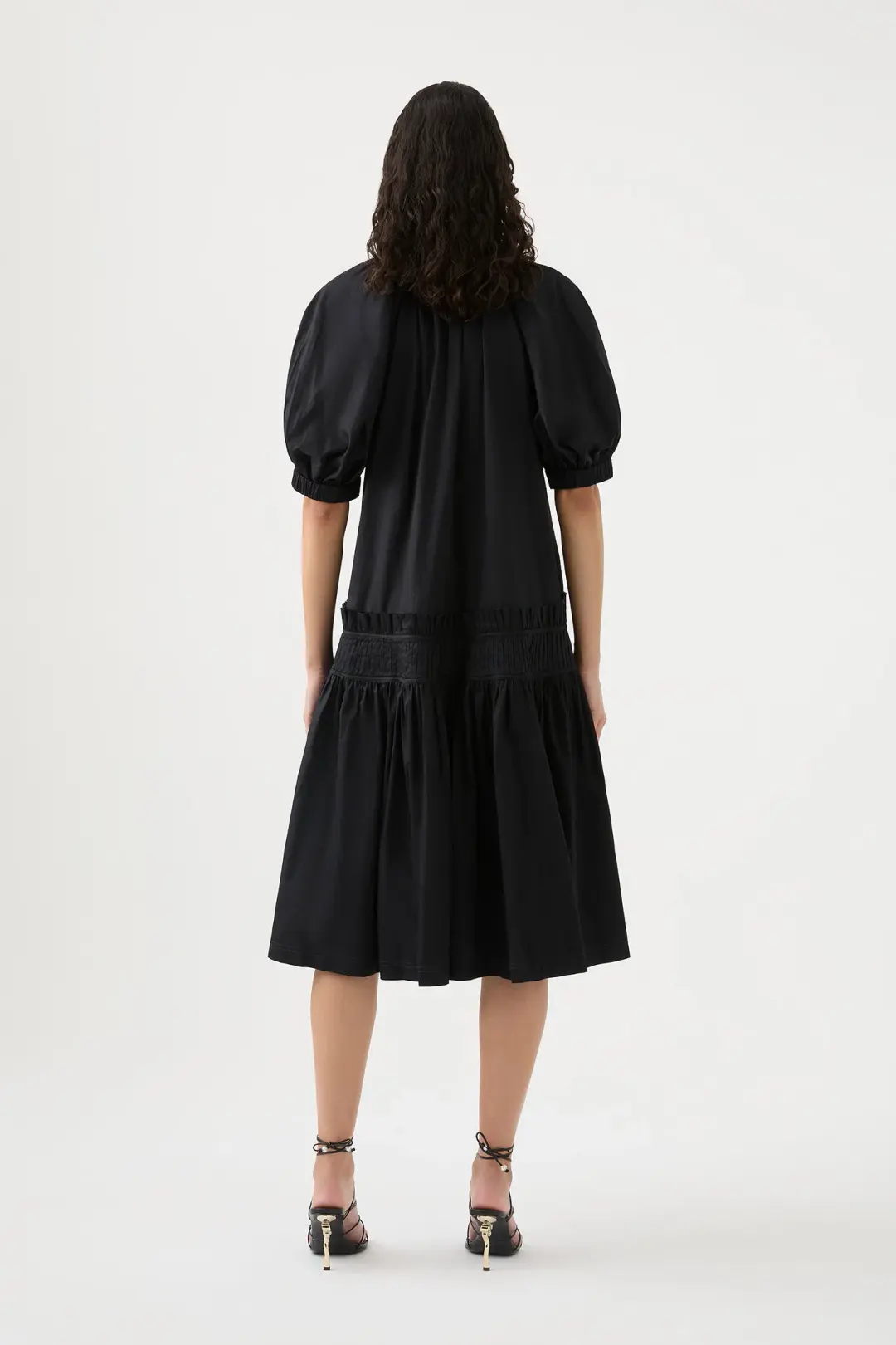 Aje Novella Midi Smock Dress Black Size AU 14 for rent on The Volte - main image