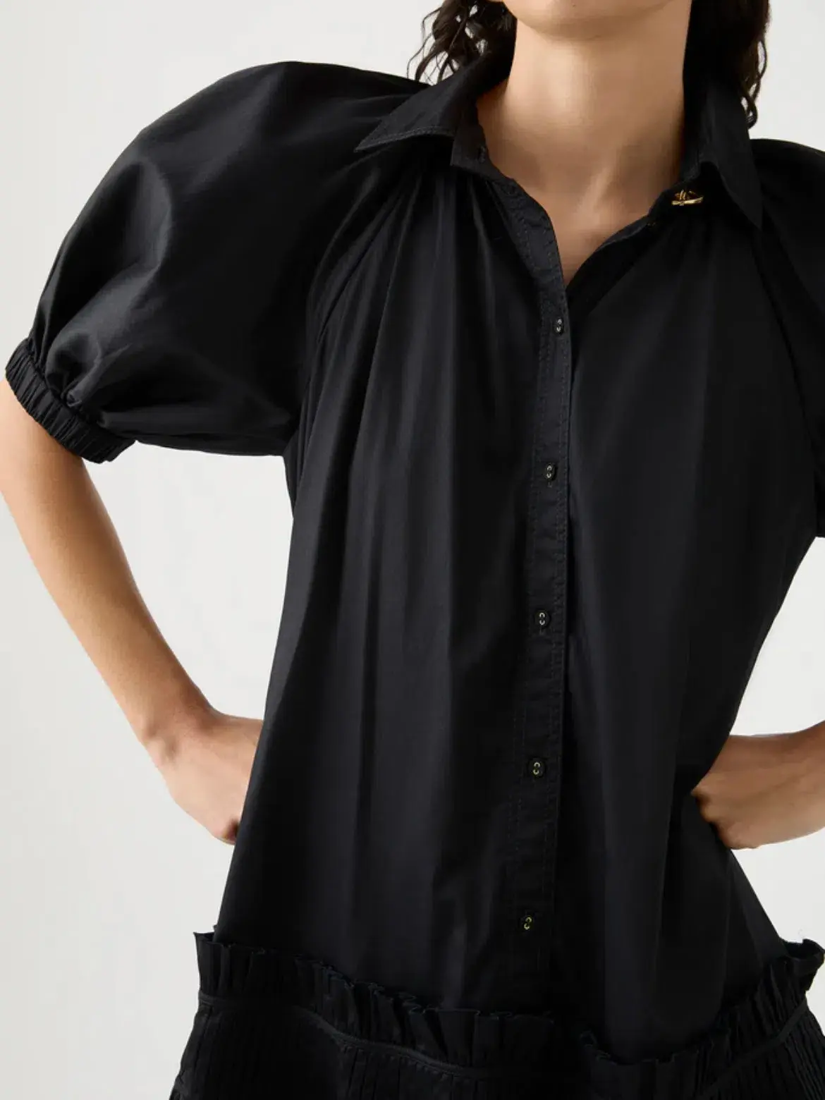 Aje Novella Midi Smock Dress Black Size AU 14 - Image 3