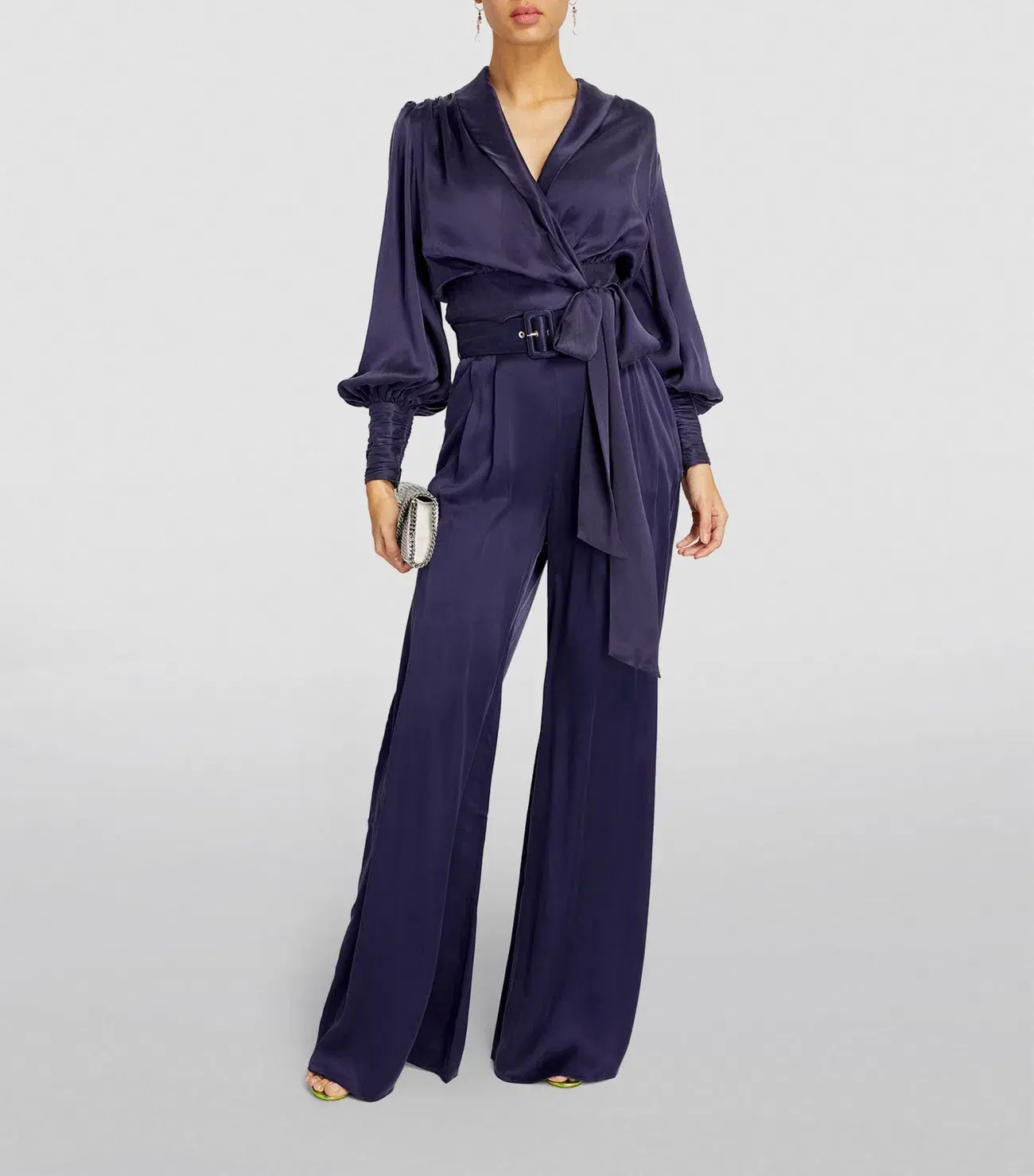 Zimmermann Silk Belted Wide Pants Navy Size 0 / AU 8 - Image 1