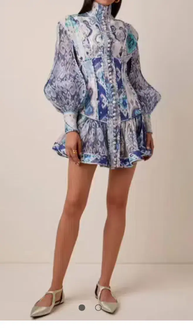 Zimmermann Glassy Long Sleeve Mini Dress Black Size 0 / AU 8 - Image 4