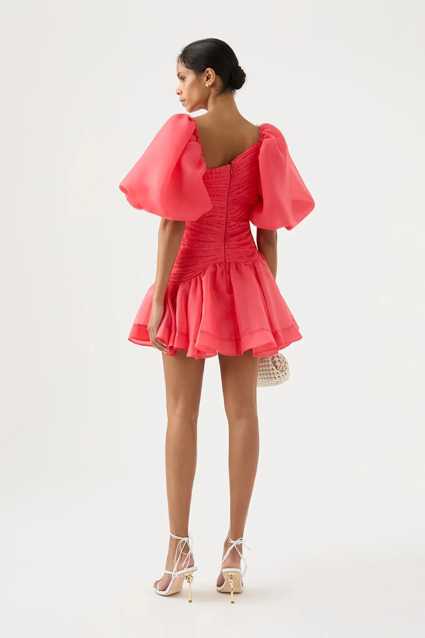 Aje Joan Puff Sleeve Mini Dress Pink Size AU 10 - Image 2