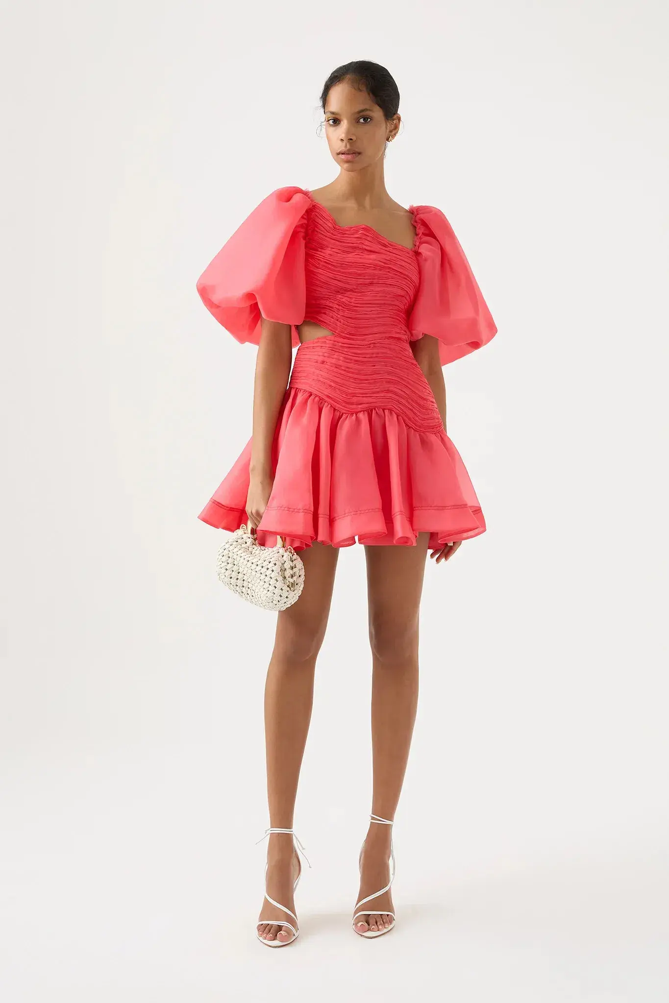 Aje Joan Puff Sleeve Mini Dress Pink Size AU 10 - Image 1