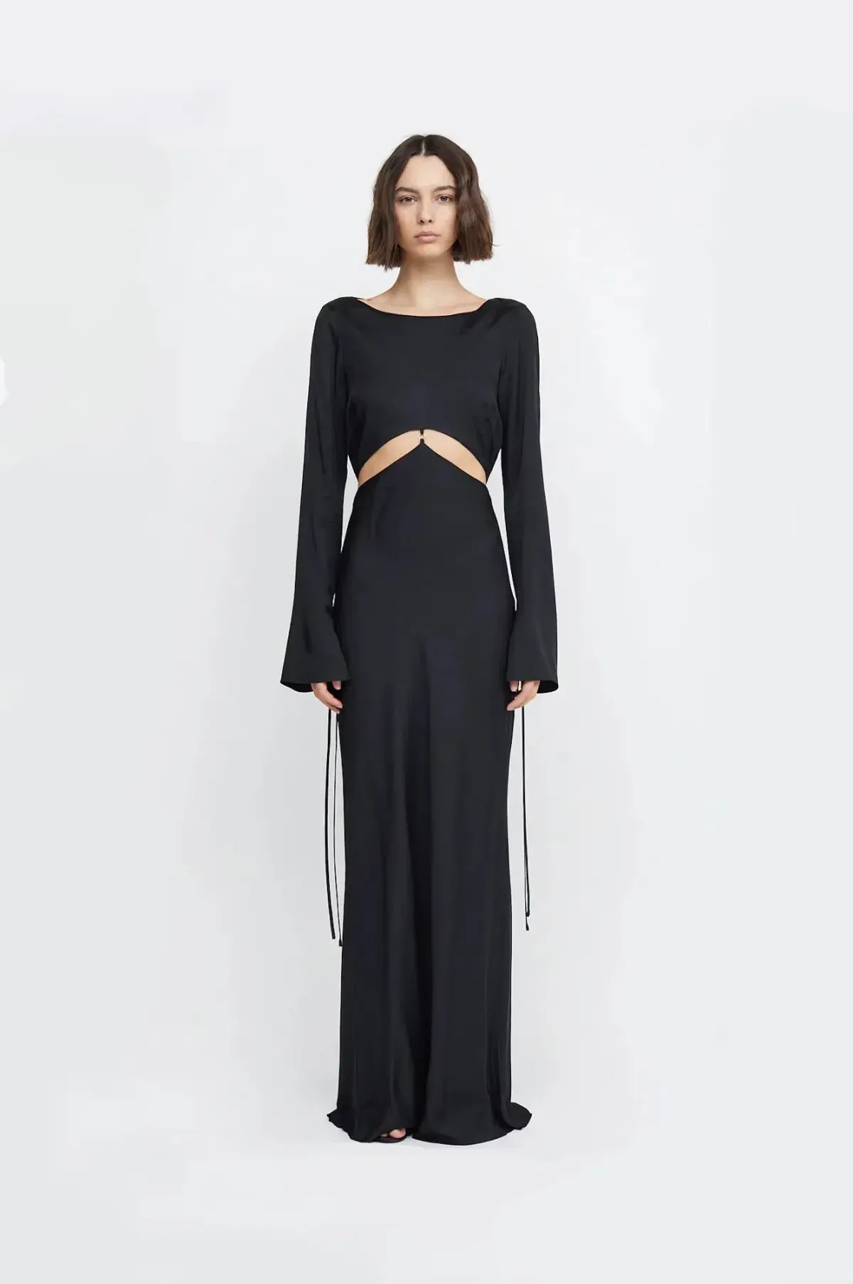 Bec & Bridge Diamond Days Long Sleeve Cut Out Maxi Dress Black Size AU 10 / M - Image 1