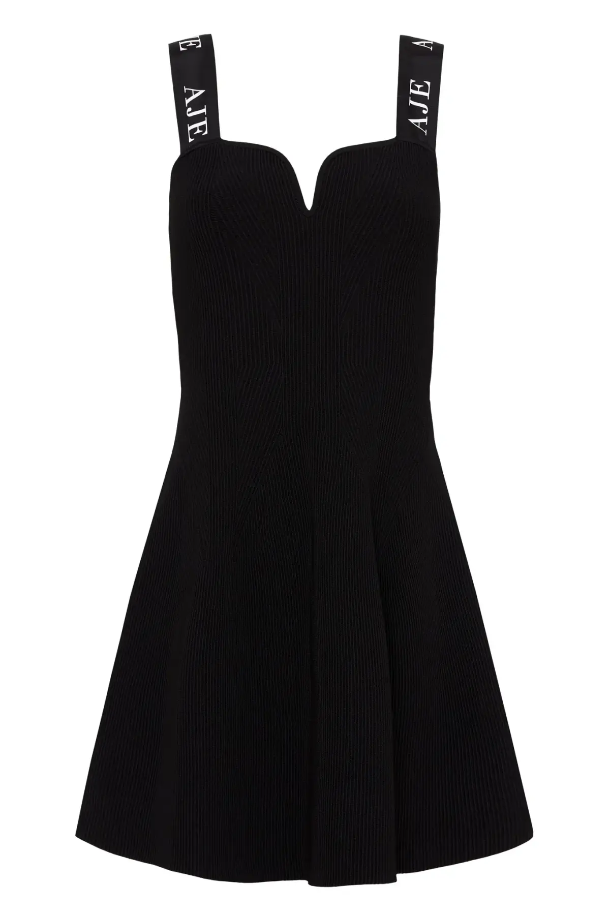 Aje Amber Knit Tie Shoulder Mini Dress Black Size Small - Image 4