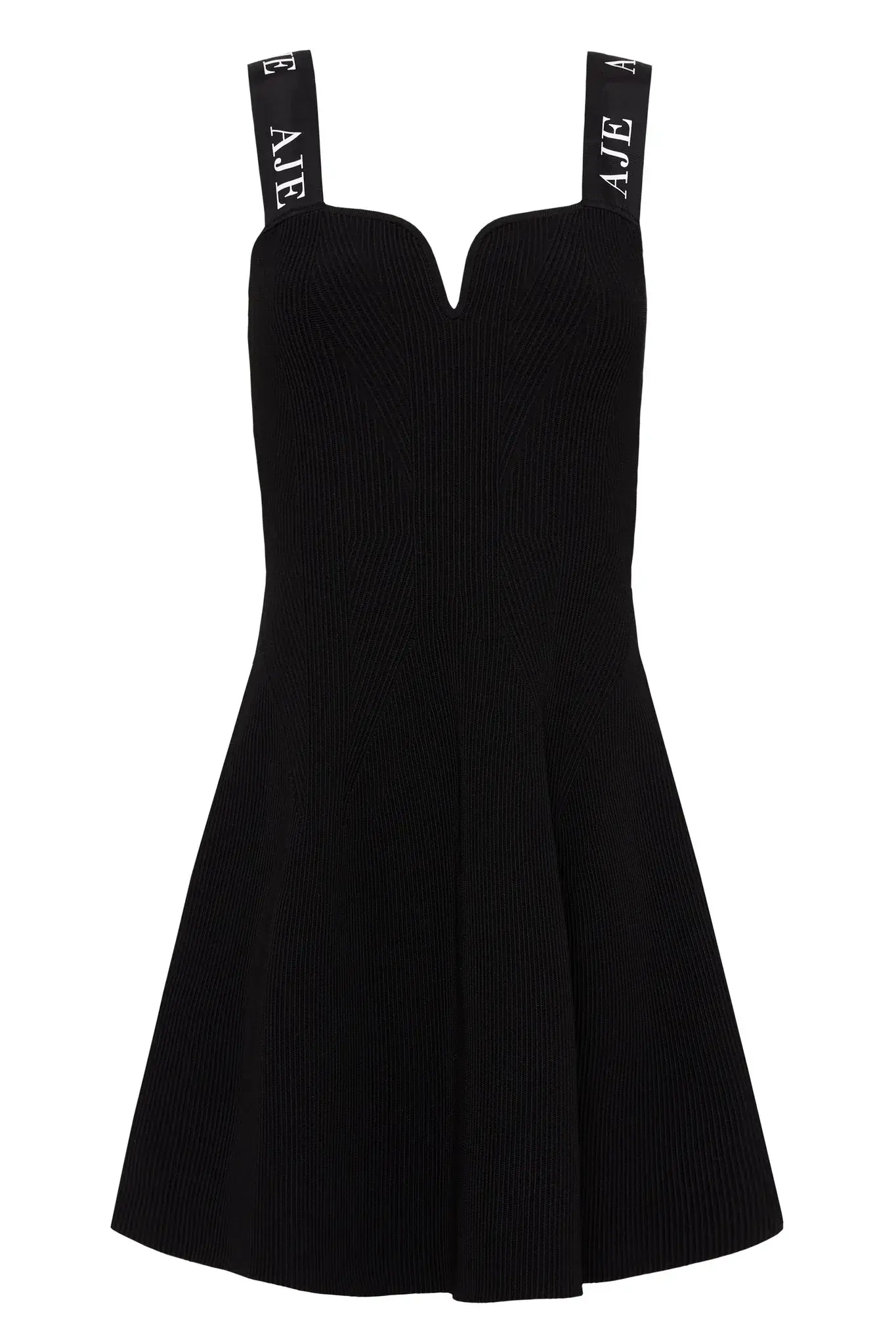 Aje Amber Knit Tie Shoulder Mini Dress Black Size Small - Image 4
