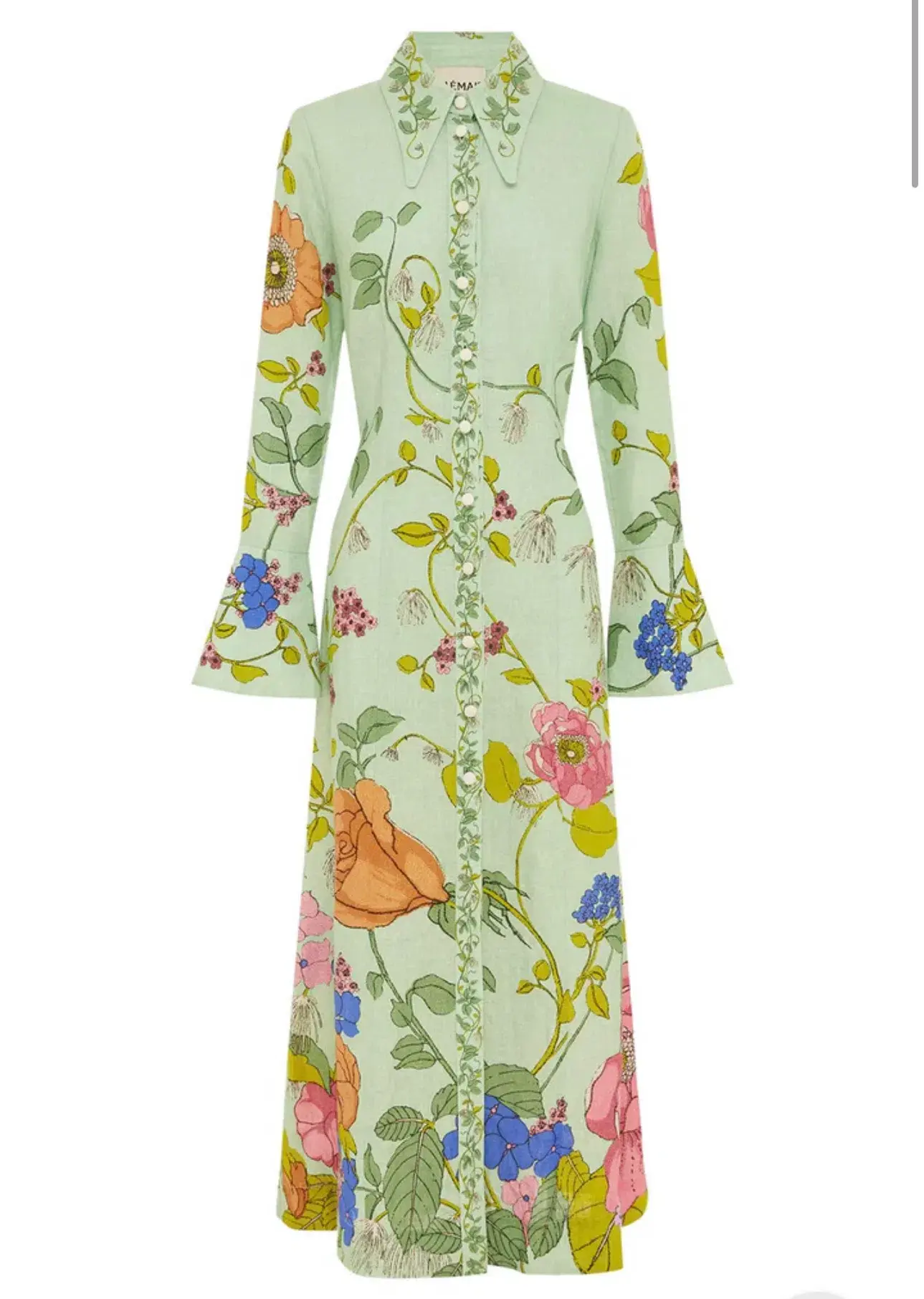 Alemais Olivia Shirt Dress Green Print Size 16 - Image 5