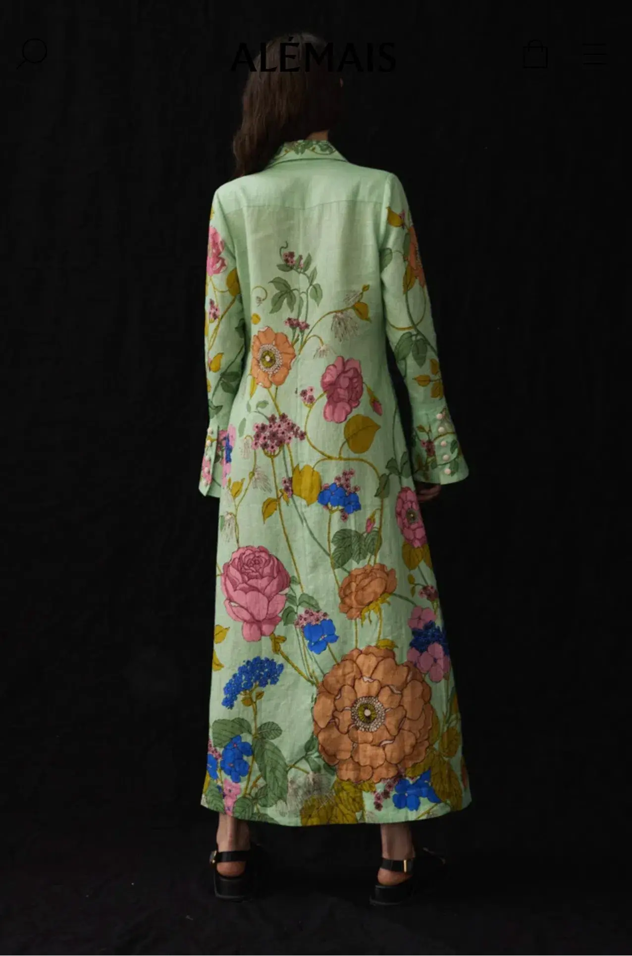 Alemais Olivia Shirt Dress Green Print Size 16 - Image 4