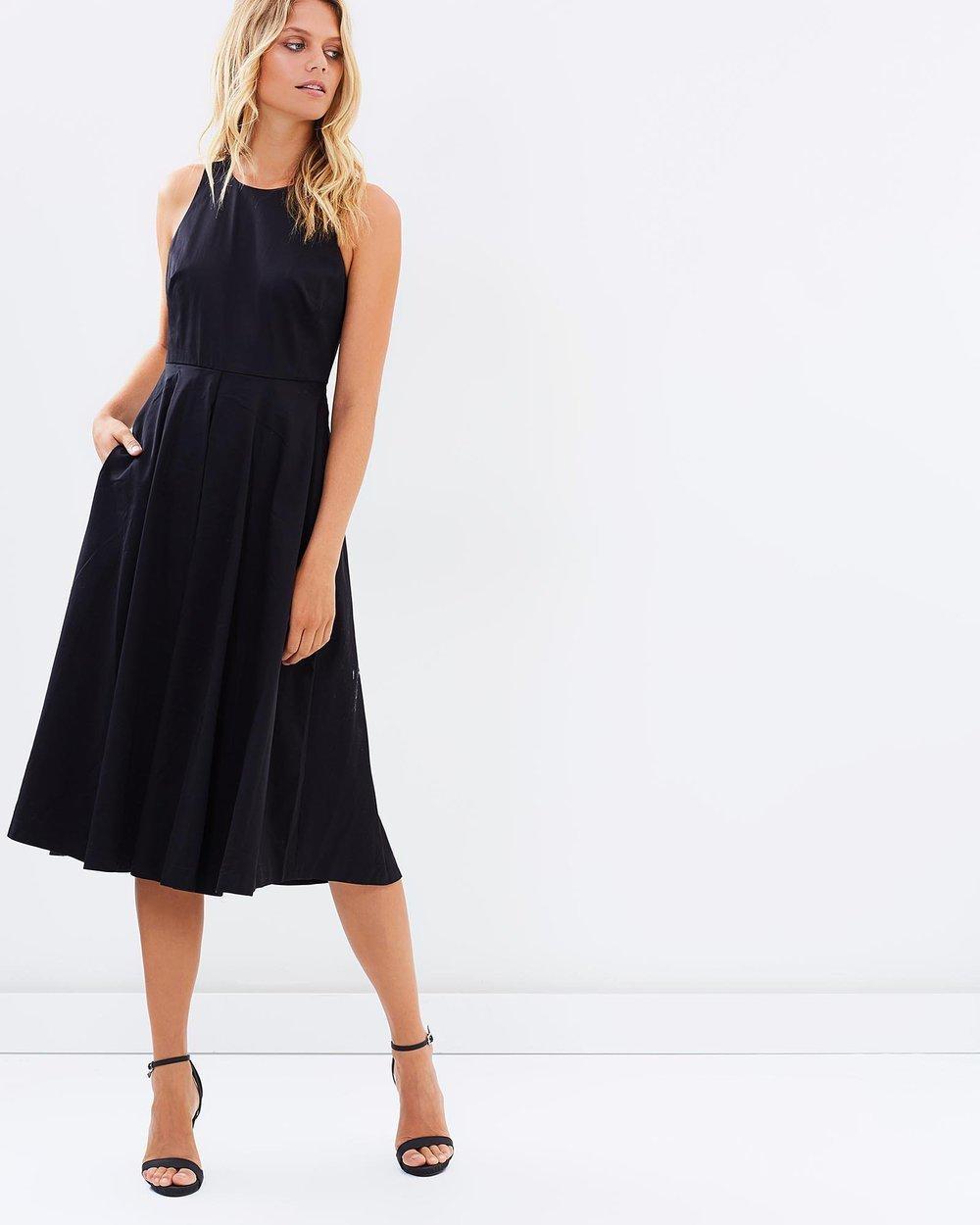 Marcs Numero Uno Cotton Sheen Dress Black Size 8 - Image 1