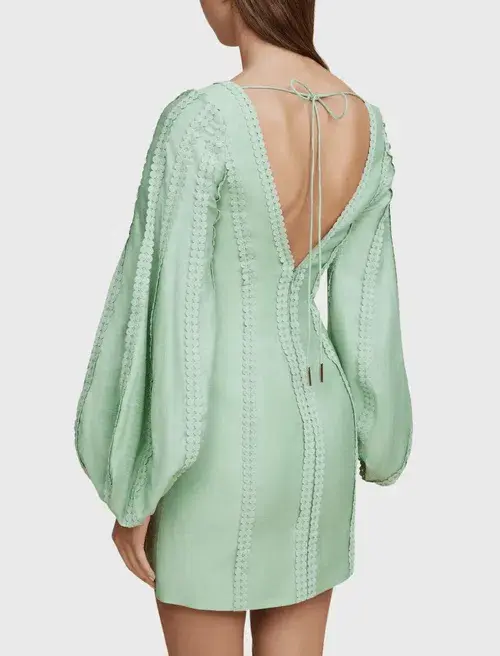 Acler Duxbury Dress Green Foam Size 10  - Image 3