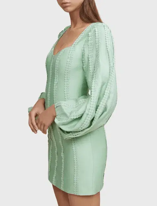 Acler Duxbury Dress Green Foam Size 10  - Image 2