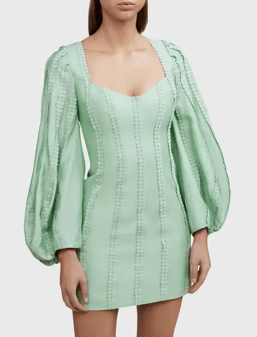 Acler Duxbury Dress Green Foam Size 10  - Image 1