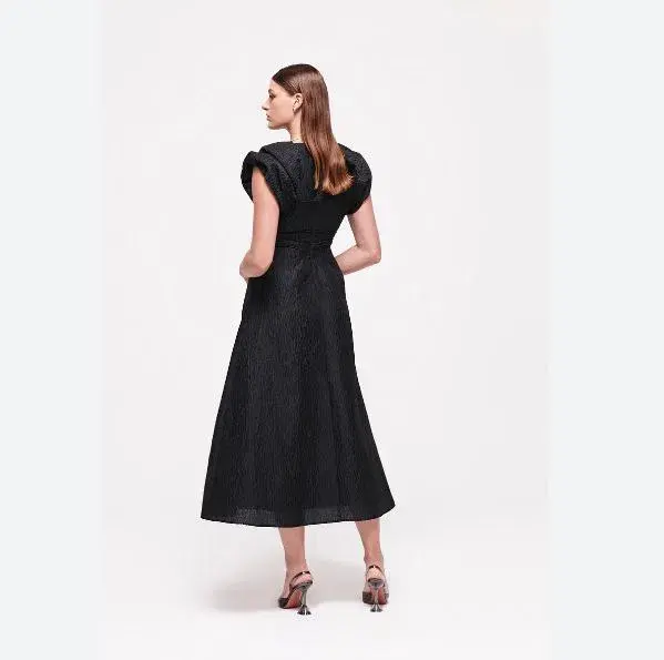 Rachel Gilbert Sophy Midi Dress in Black Size AU 12 - Image 2