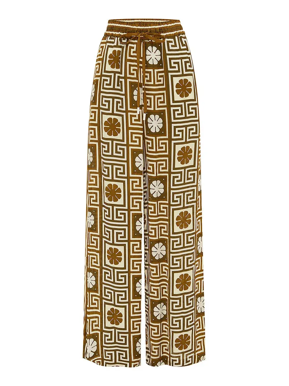 Alemais Dimi Jacquard Shirt and Pants Set Chocolate/Creme Size 10  - Image 3