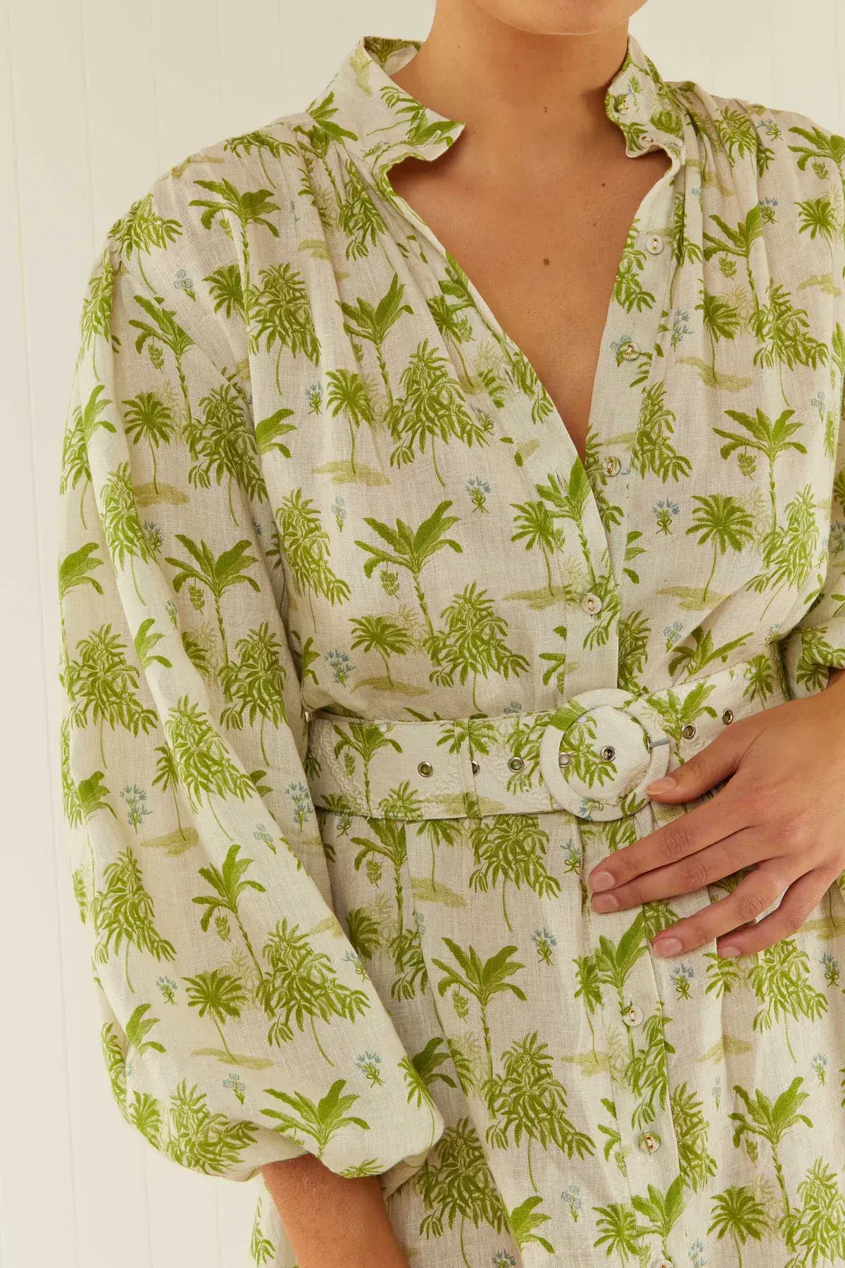 Palm Noosa Noddy Dress Green Palms Print Green Size AU 10 - Image 4
