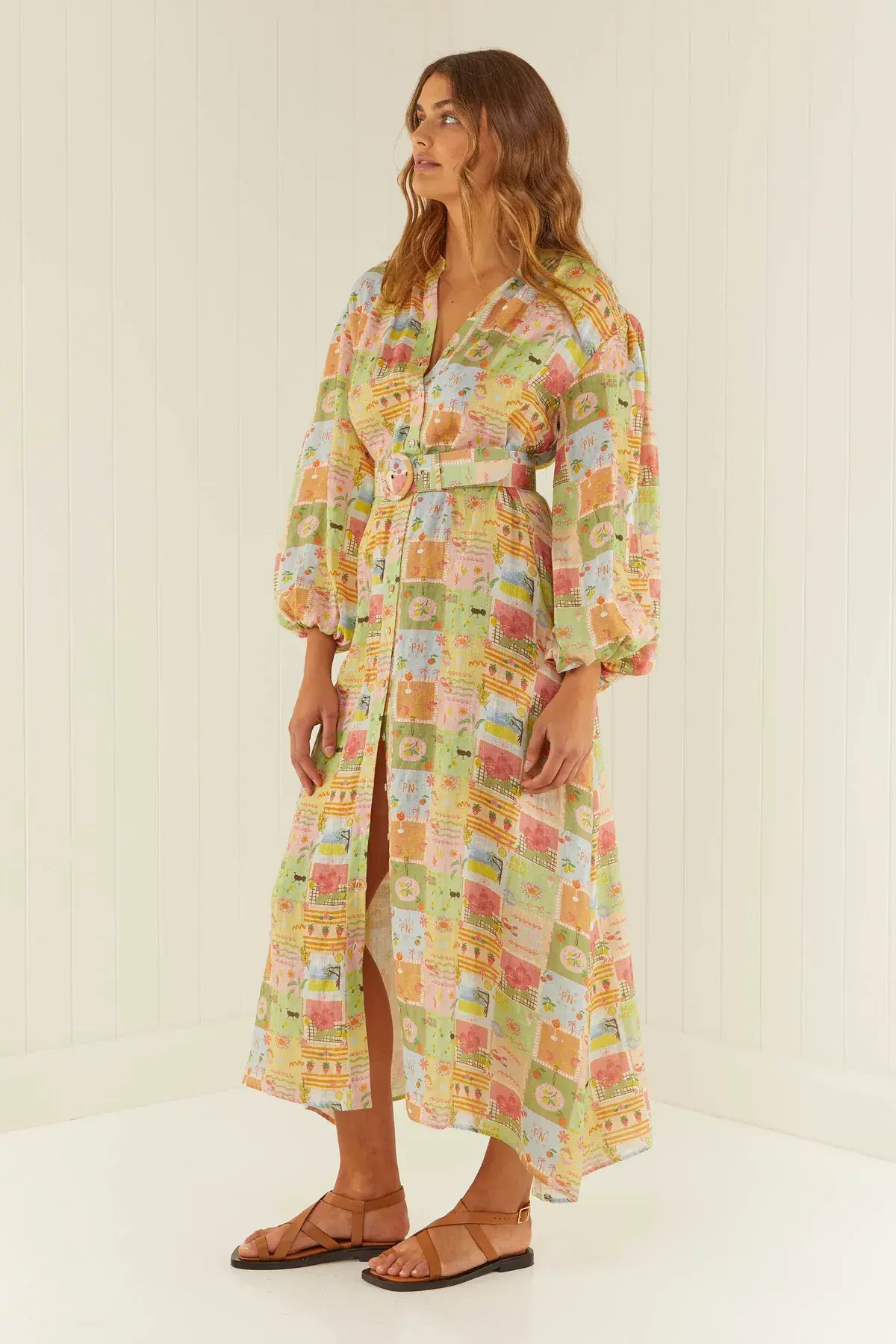 Palm Noosa Noddy Dress Noosa Tiles Print Multi Size AU 10 - Image 2