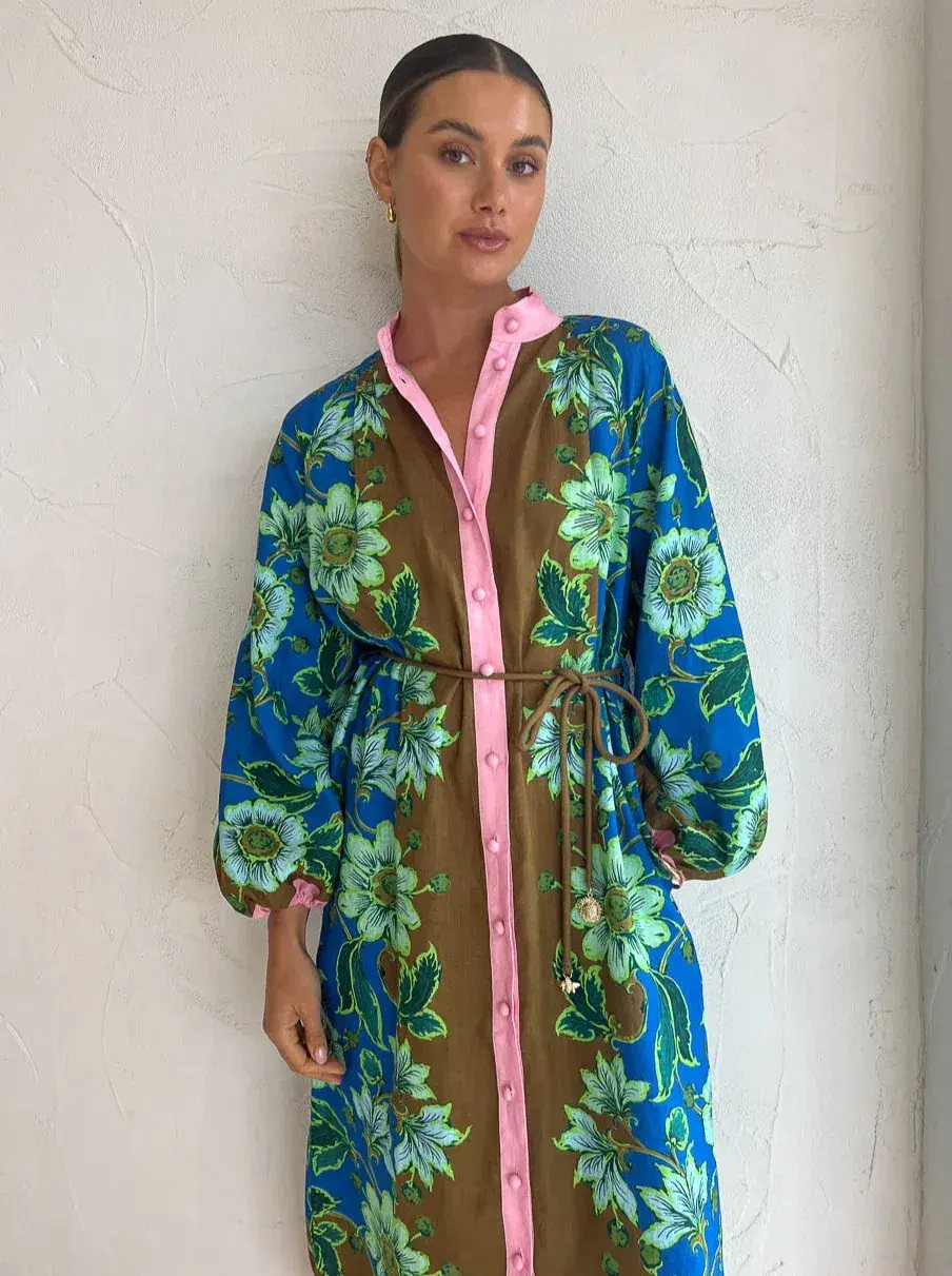 Alemais Winnie Shirt Dress in Cobalt Size AU 12 - Image 3