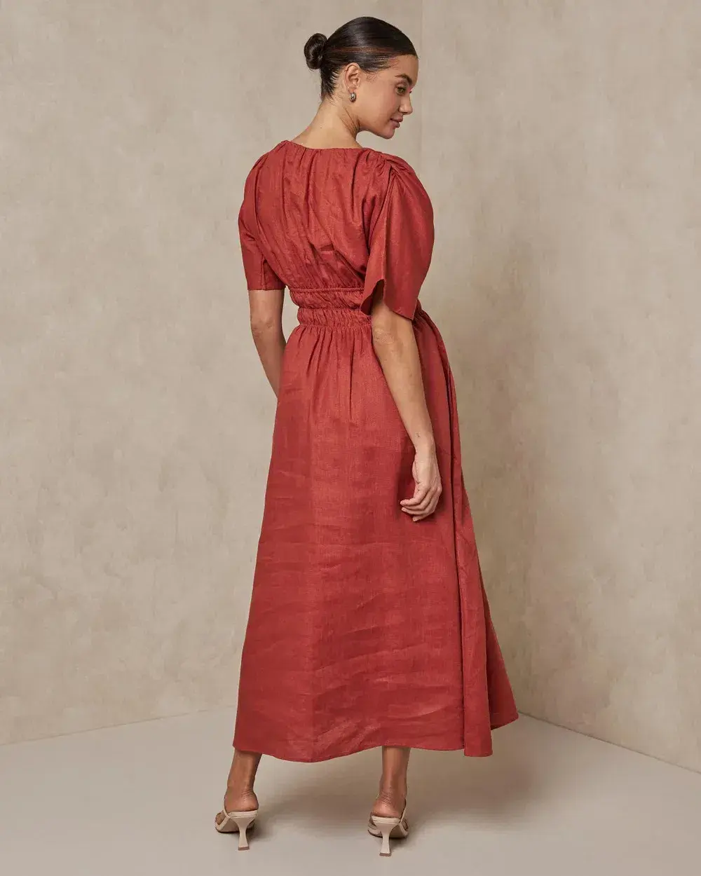 Aere Maxi Dress Burgundy Size AU 8  - Image 3