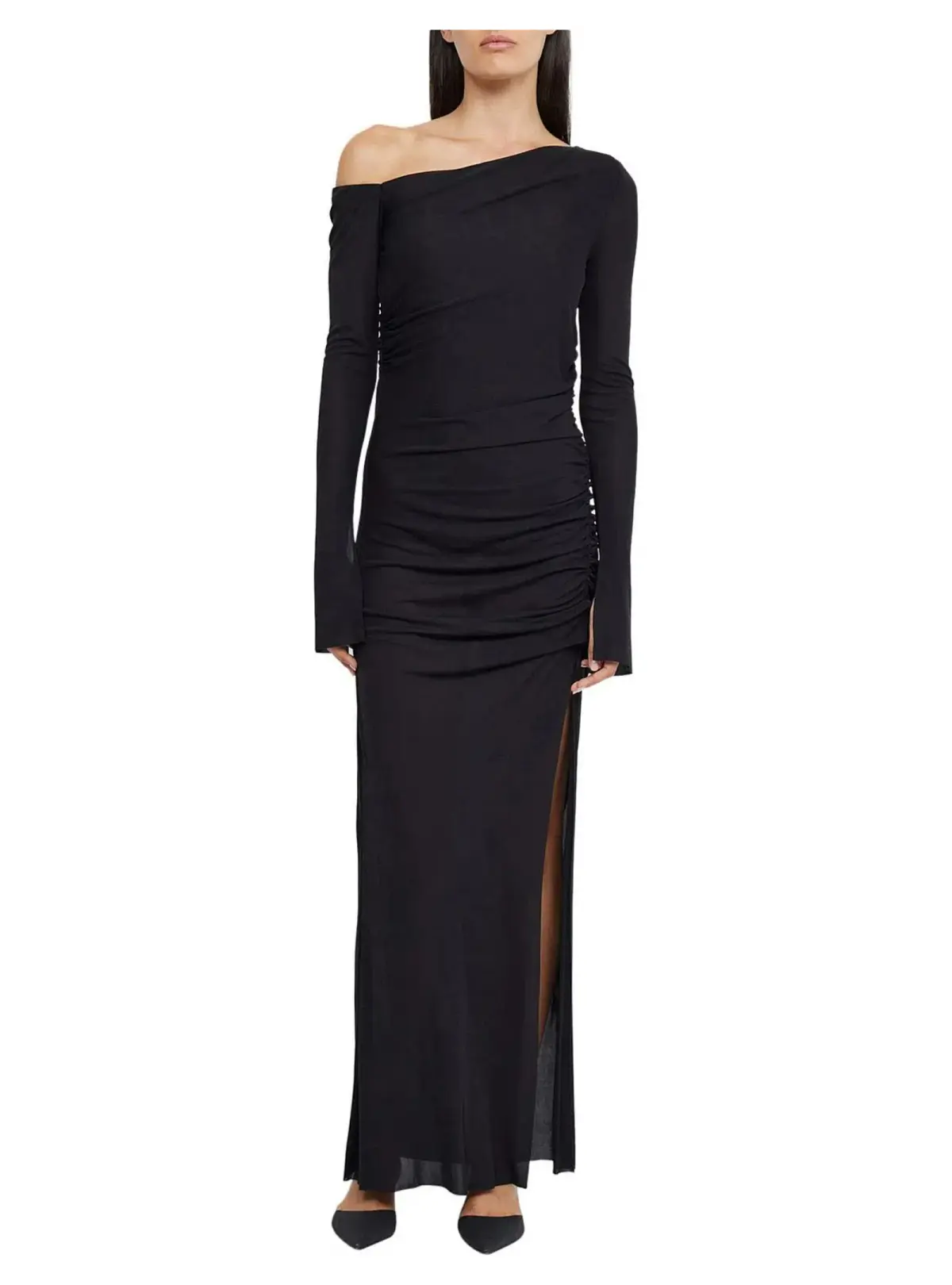 Bec & Bridge Monette Asym Long Sleeve Maxi Dress Black Size AU 8  - Image 1