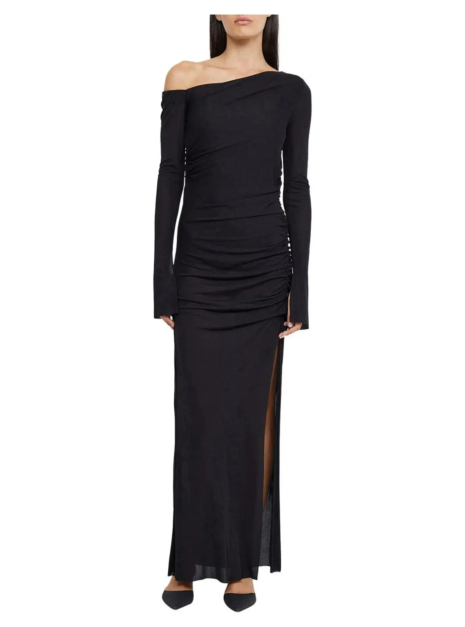 Bec & Bridge Monette Asym Long Sleeve Maxi Dress Black Size AU 8  - Image 1