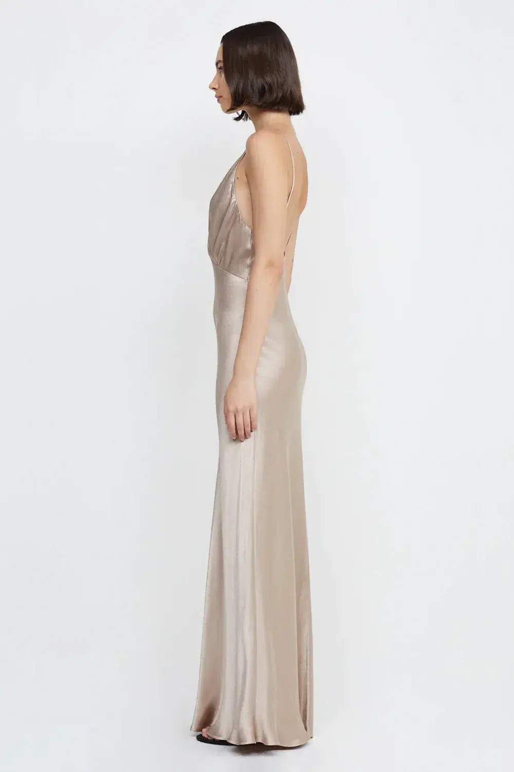 Bec & Bridge Lorelai V Maxi Dress Smoke Taupe Size 8  - Image 2