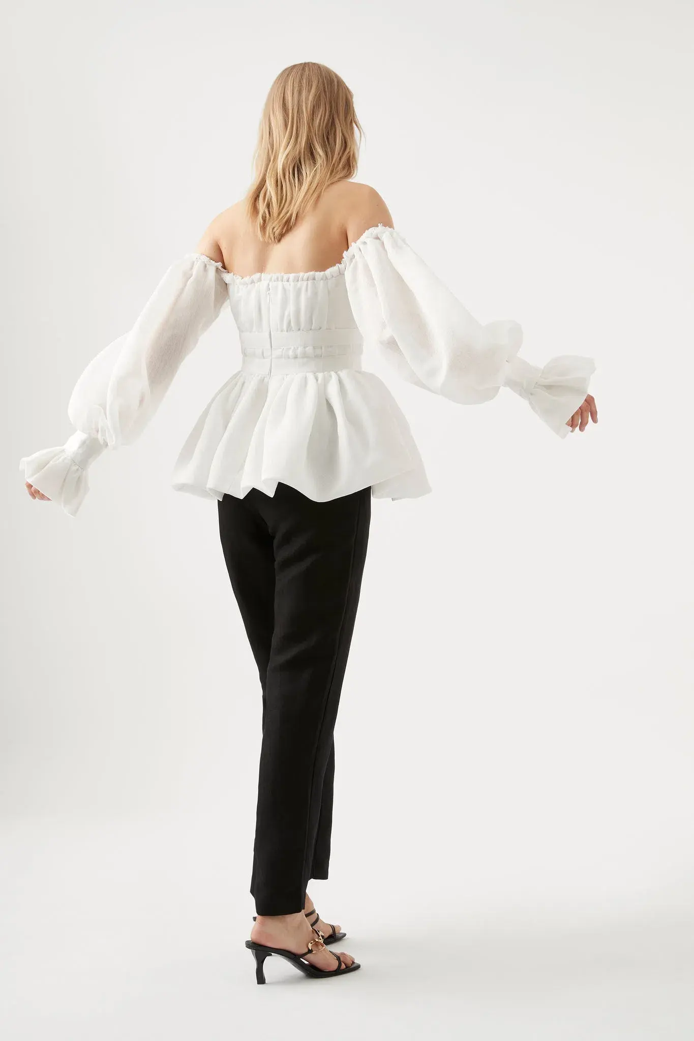 AJE Divine Off Shoulder Top Ivory Size 8 - Image 3