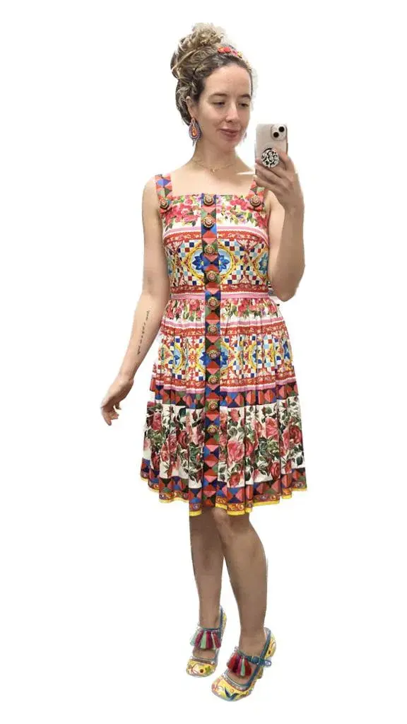 Dolce & Gabbana Mambo Dress Mambo Print/Multi Size 8 - Image 4