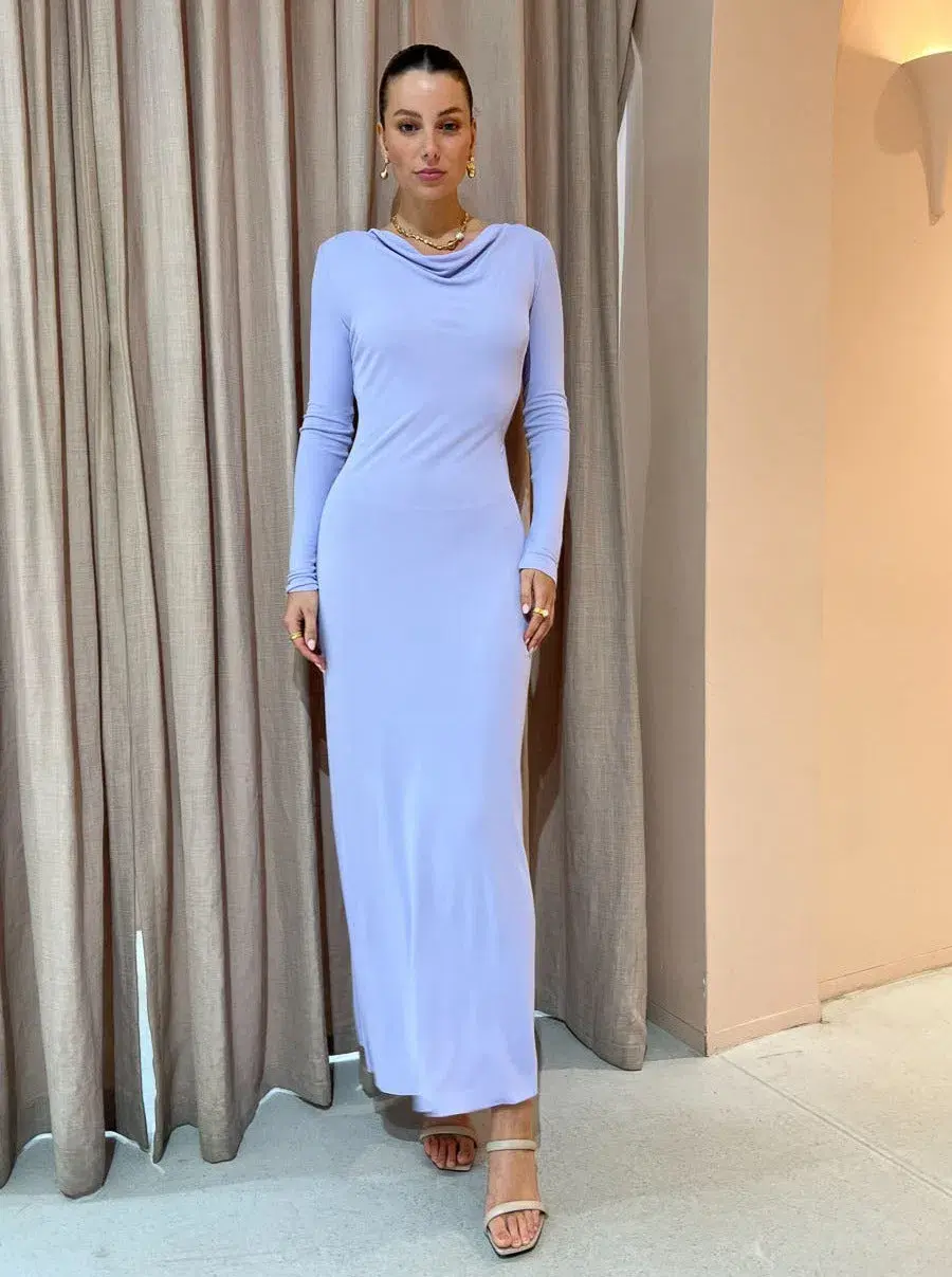 Bec & Bridge Amara Long Sleeve Maxi Dress Lilac Size 8 - Image 1