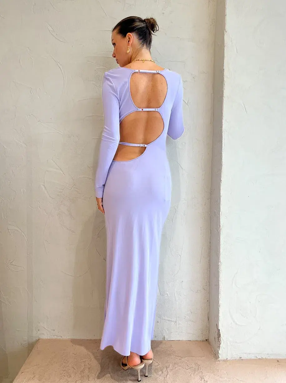 Bec & Bridge Amara Long Sleeve Maxi Dress Lilac Size 8 - Image 2
