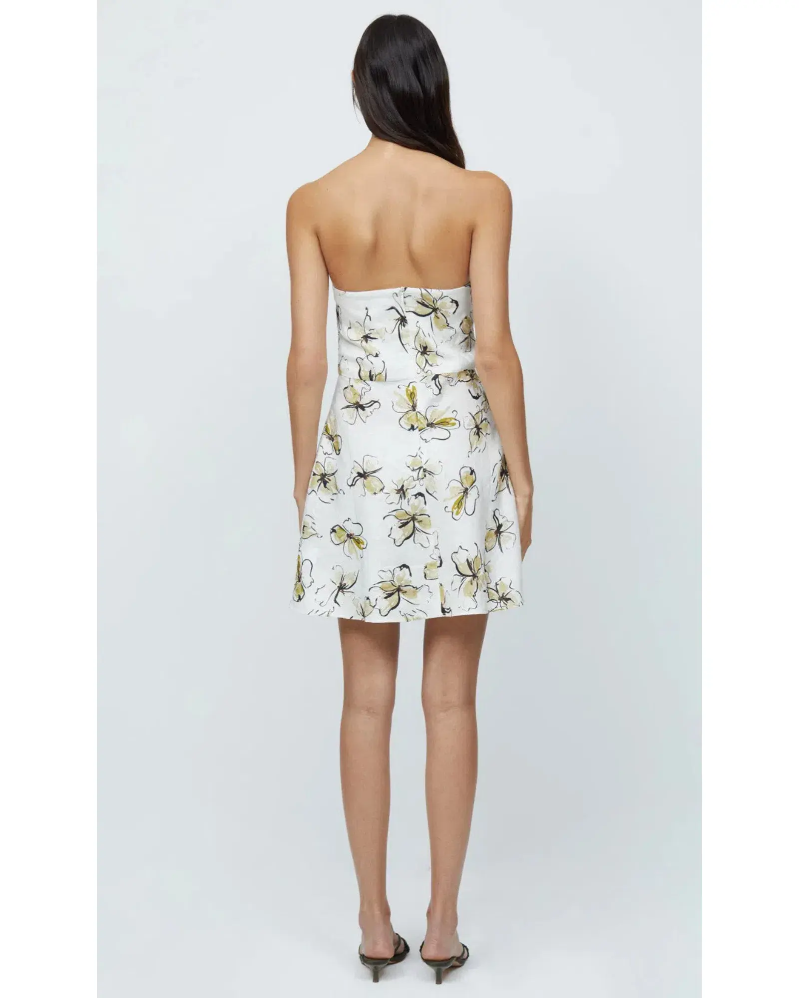 Bec & Bridge Giselle Strapless Mini Dress Ivory Floral Size AU 6 - Image 3