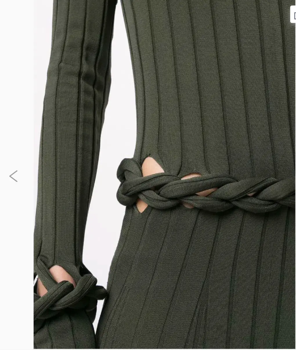 Dion Lee Radiance Rib Braid LS Dress Olive Size 8 - Image 3