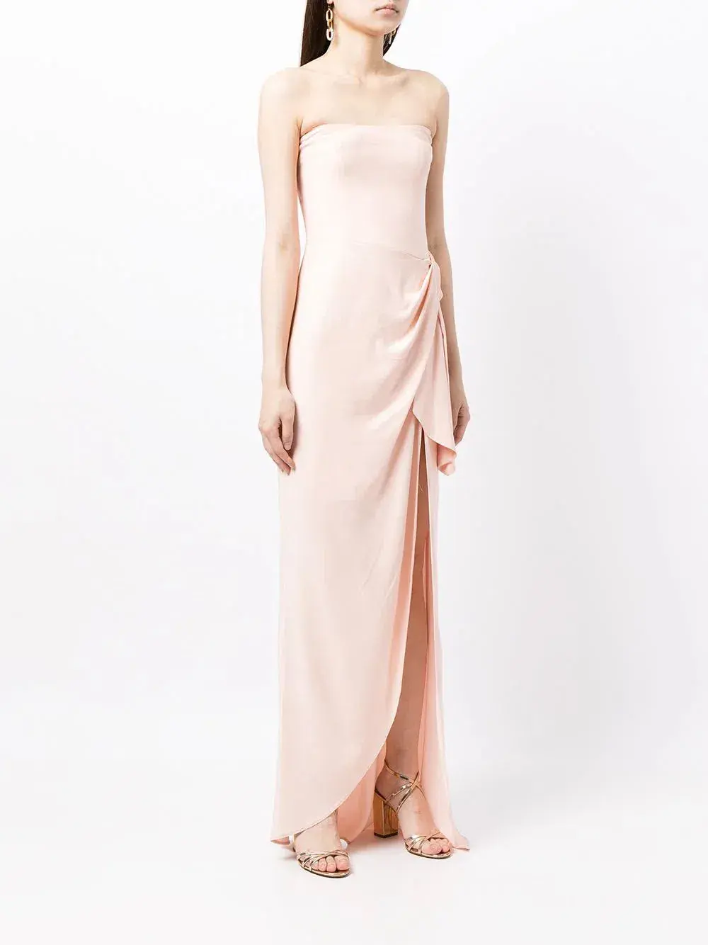 Manning Cartell Asymmetrical Games Strapless Gown Blush Size 8 - Image 1