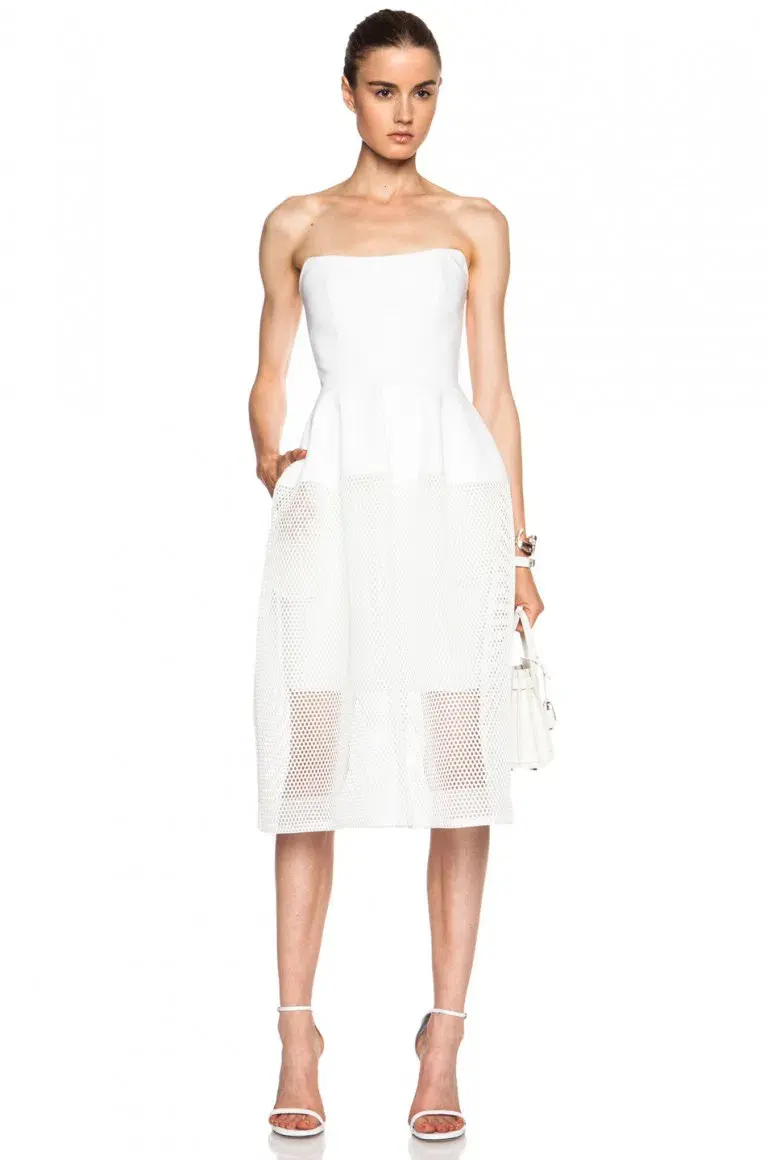 Nicholas Honeycomb Ball Dress White Size 8 - Image 1