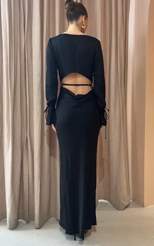 Bec & Bridge Diamond Days Long Sleeve Maxi Dress Black Size 10 / M - Image 3