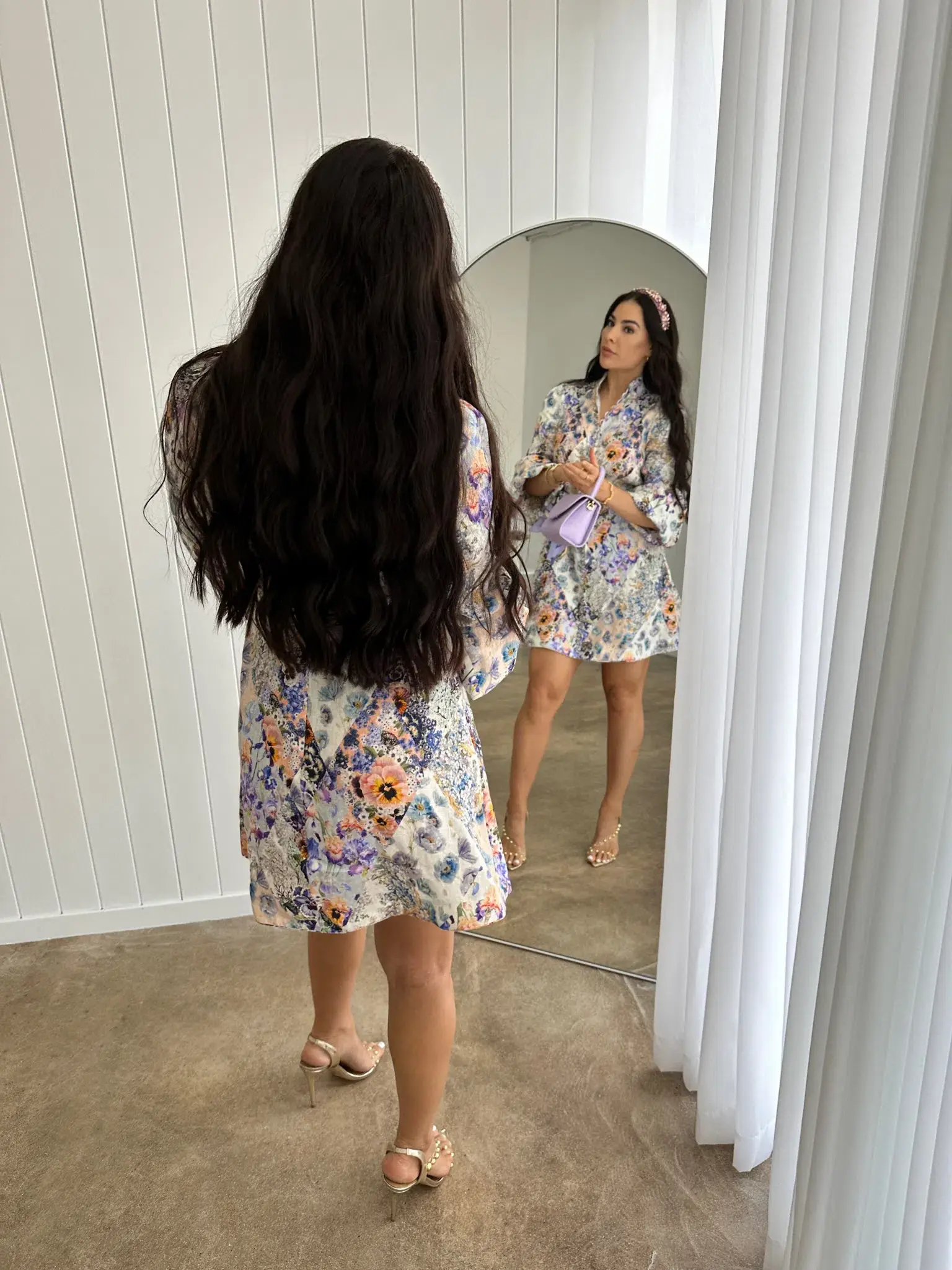 Zimmermann Tama Belted Mini Dress Diamond Splice Floral Size 2 /AU 12 - Image 6