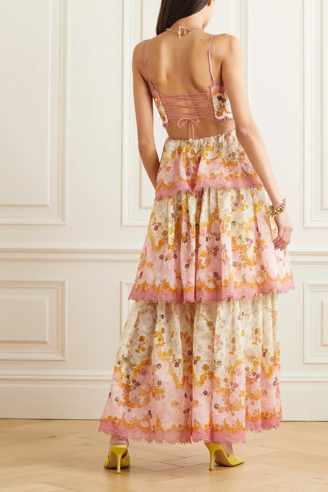 Zimmermann Laurel Frill Midi Dress Floral Size 0 / Au 8 - Image 2