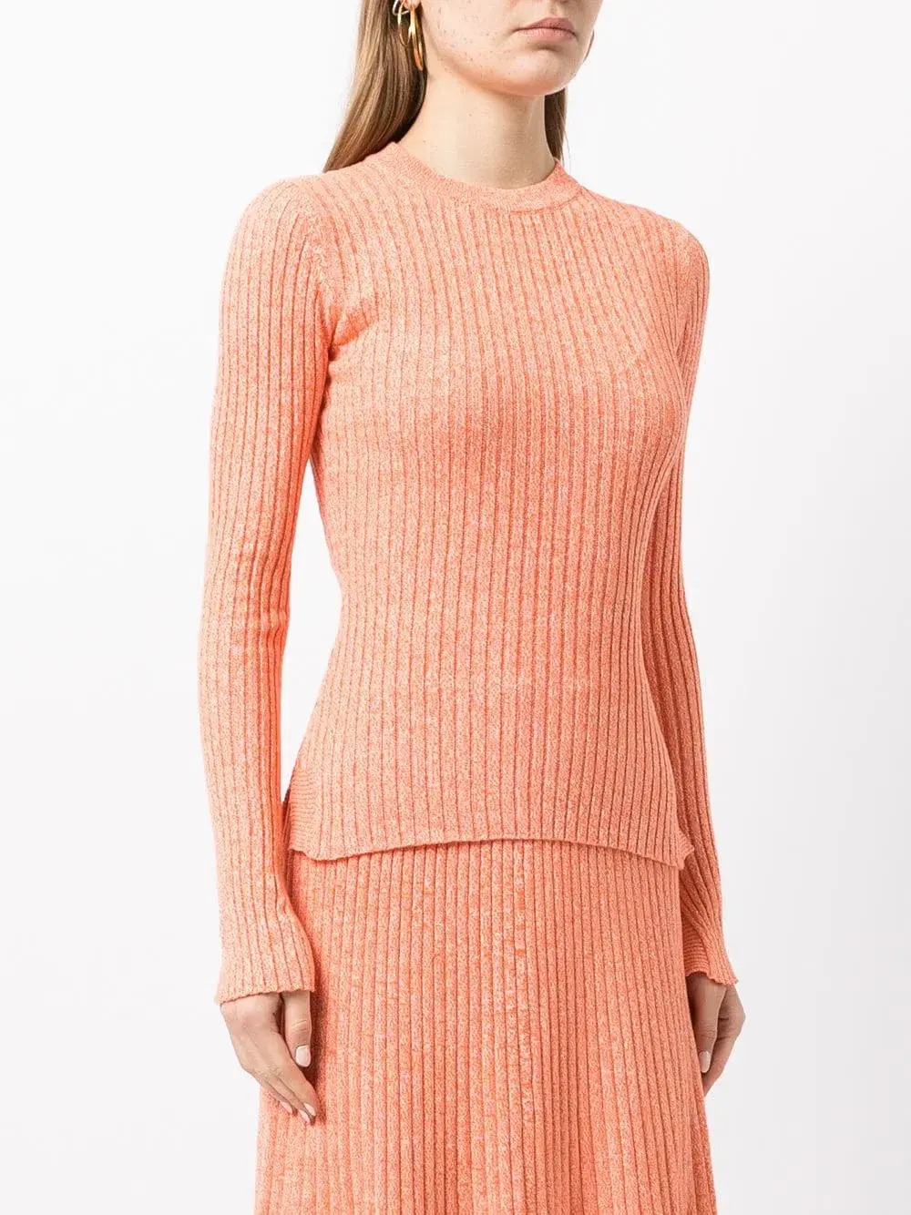 Anna Quan Elesha Top and Felicia Skirt Ribbed Knit Set Orange Zest Size AU 6 - Image 2