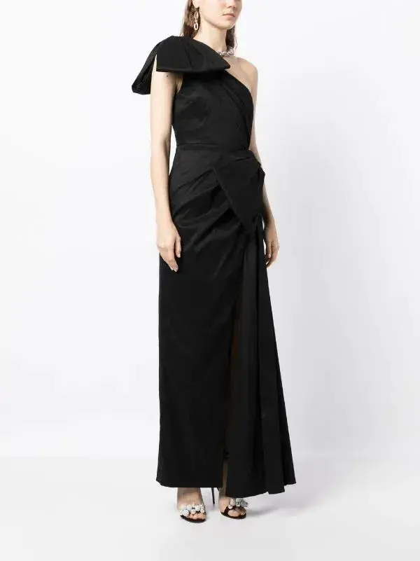 Rachel Gilbert Fauve Gown Black Size 12 - Image 2