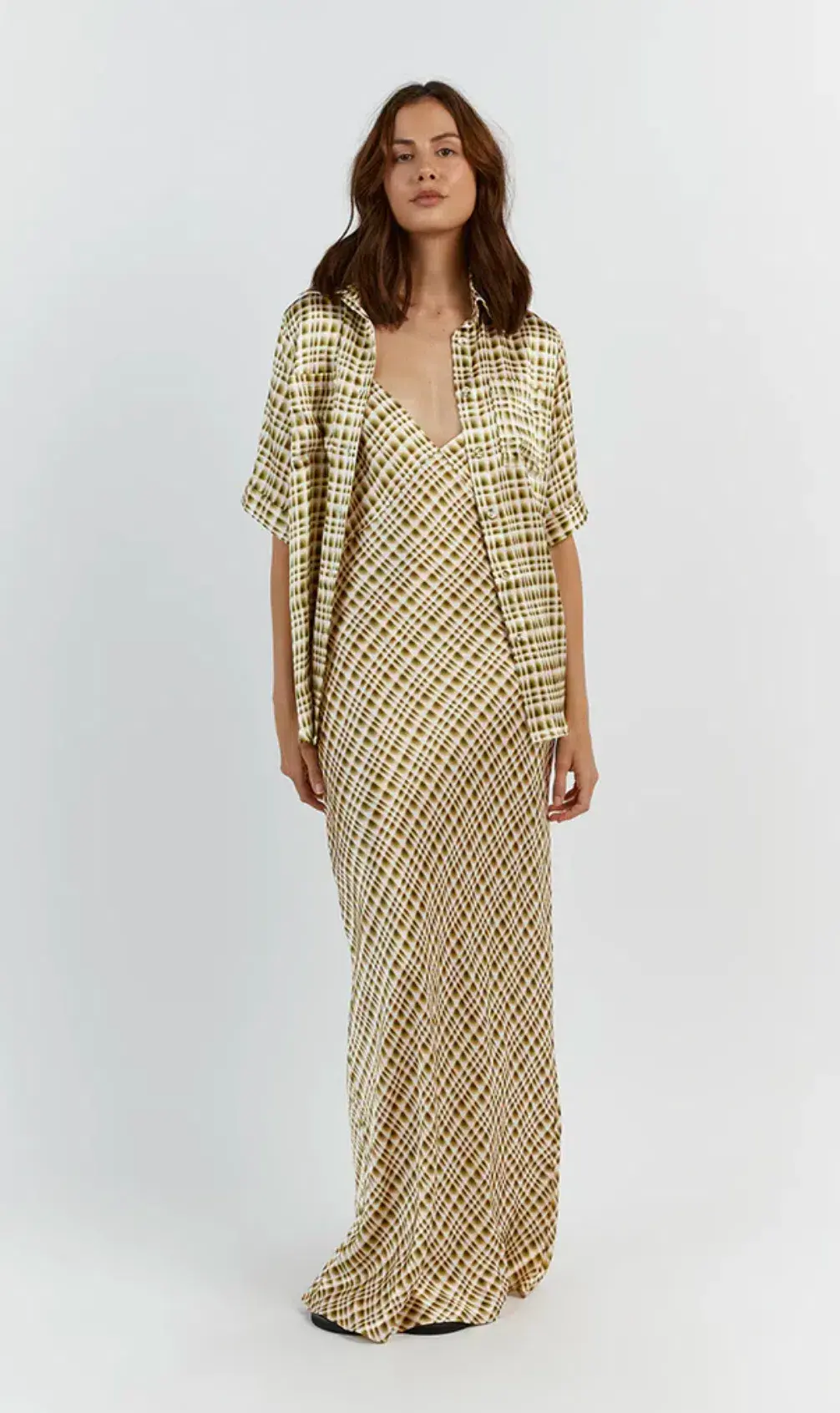 DISSH Dilan Slip Dress and Shirt Set Print Size 10 for rent on The Volte - main image