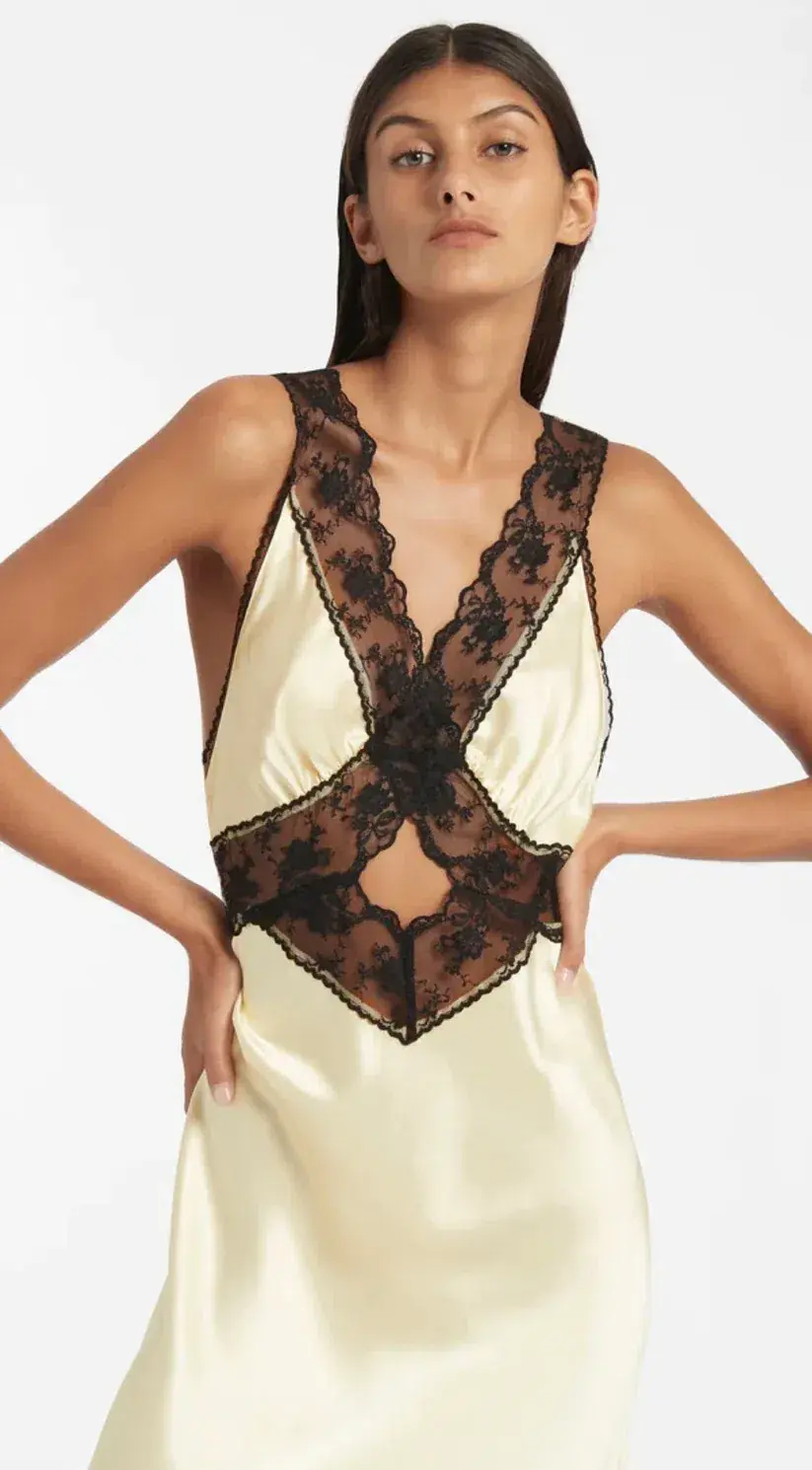 Sir the Label Aries Cut Out Dress Lemon Size 1/AU 8 - Image 2