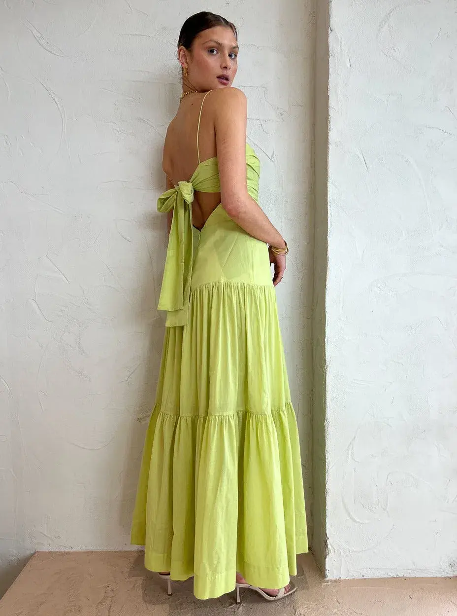 Bec & Bridge Solstice Drop Maxi Dress Green Size 6 - Image 4