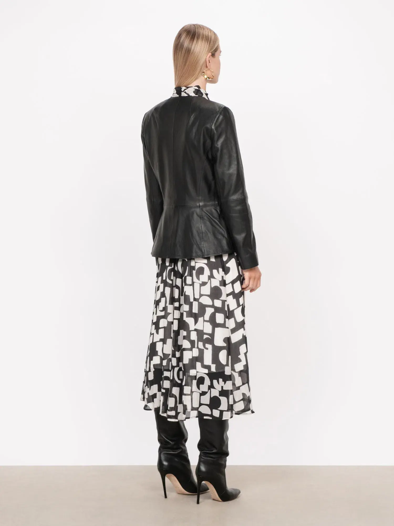 Veronica Maine Soft Leather Jacket Black Size 12 - Image 4
