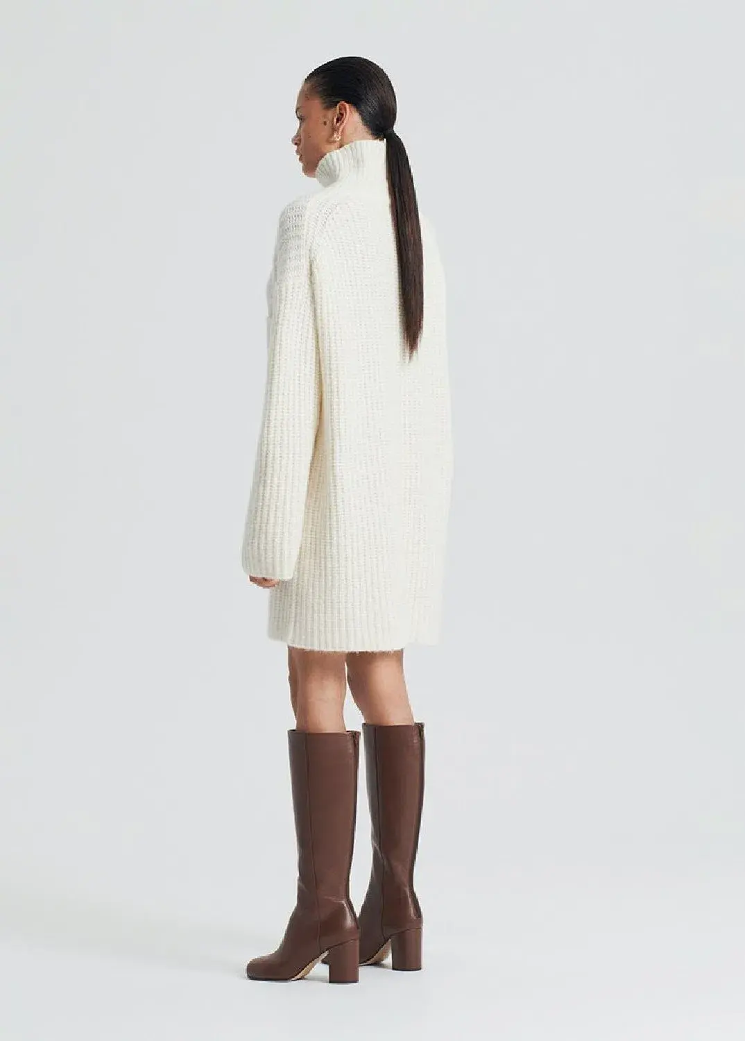 Scanlan Theodore Alpaca Sweater Dress Cream Size S/AU 8 - Image 3