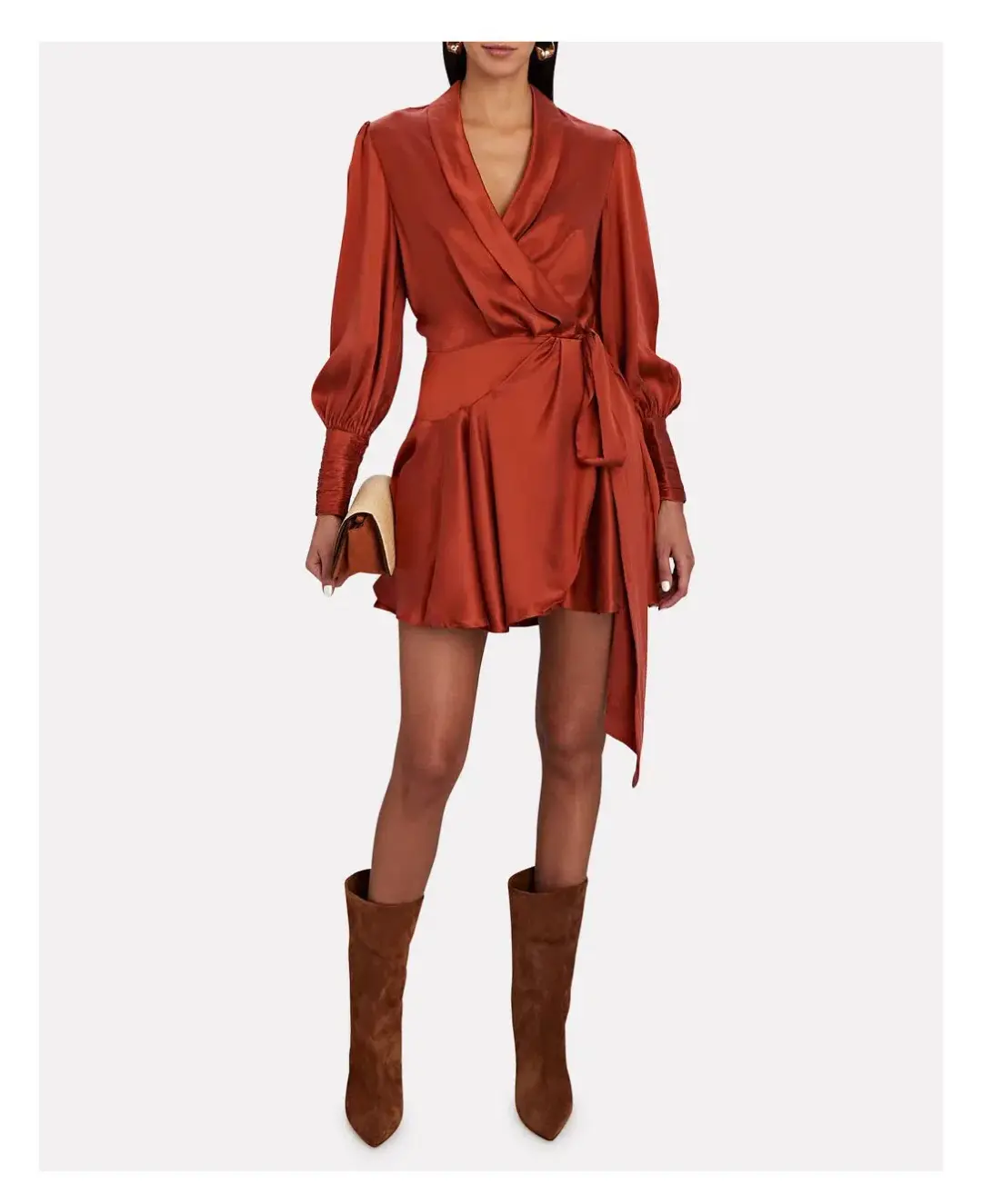 Zimmermann Silk Wrap Mini Dress Sienna Size 1 / Au 10 for rent on The Volte - main image