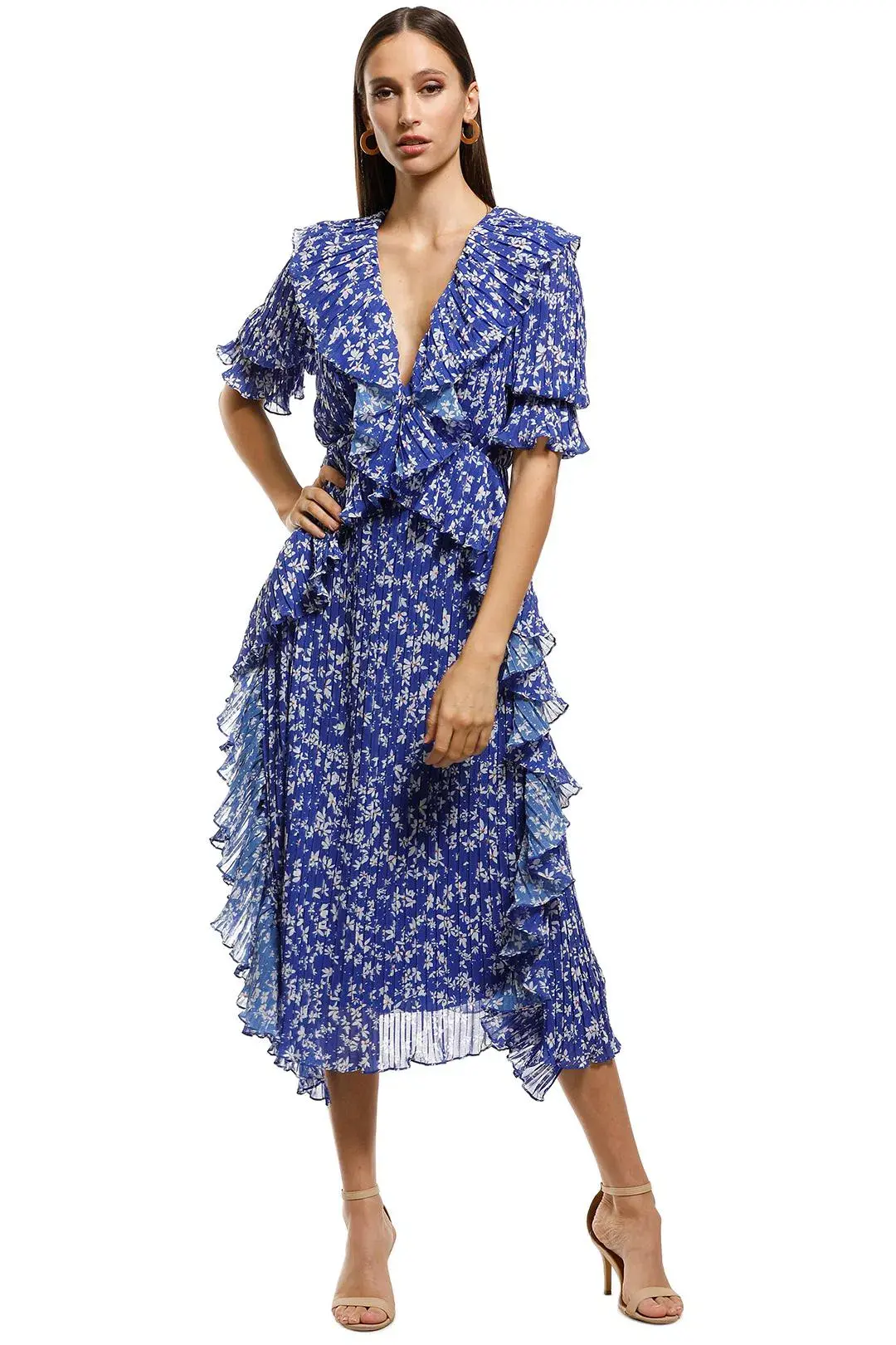 Talulah Mediterranean Minx Midi Dress Floral Size 8 - Image 1