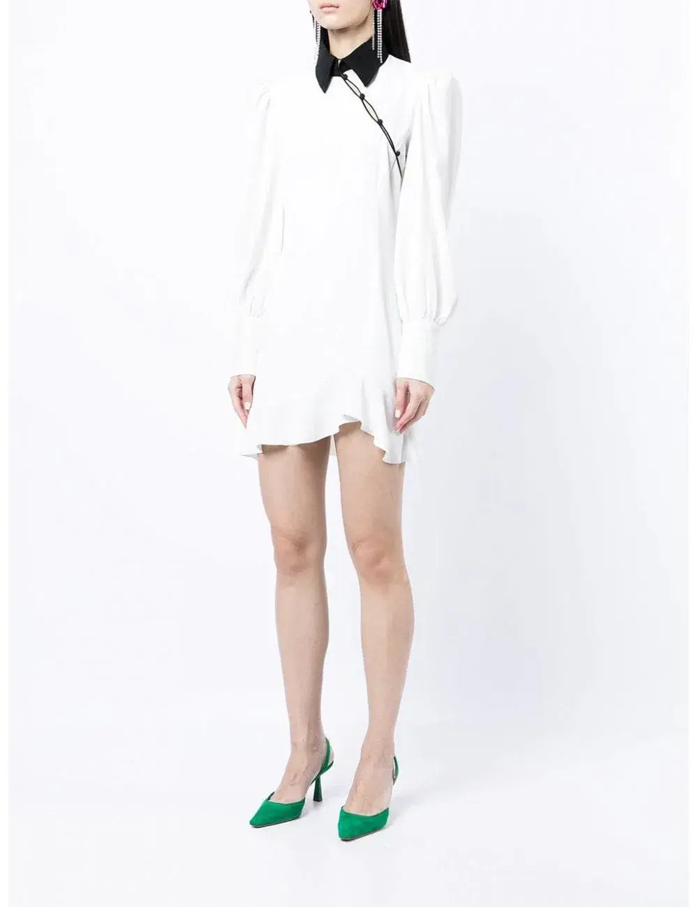 De La Vali Martini Long Sleeve Mini Dress White Size 10 - Image 1