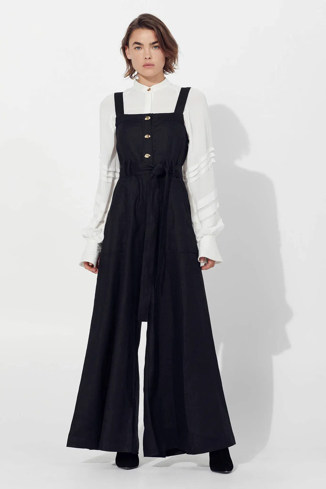 Aje Sunpointe Linen Jumpsuit  Black Size 8 - Image 1